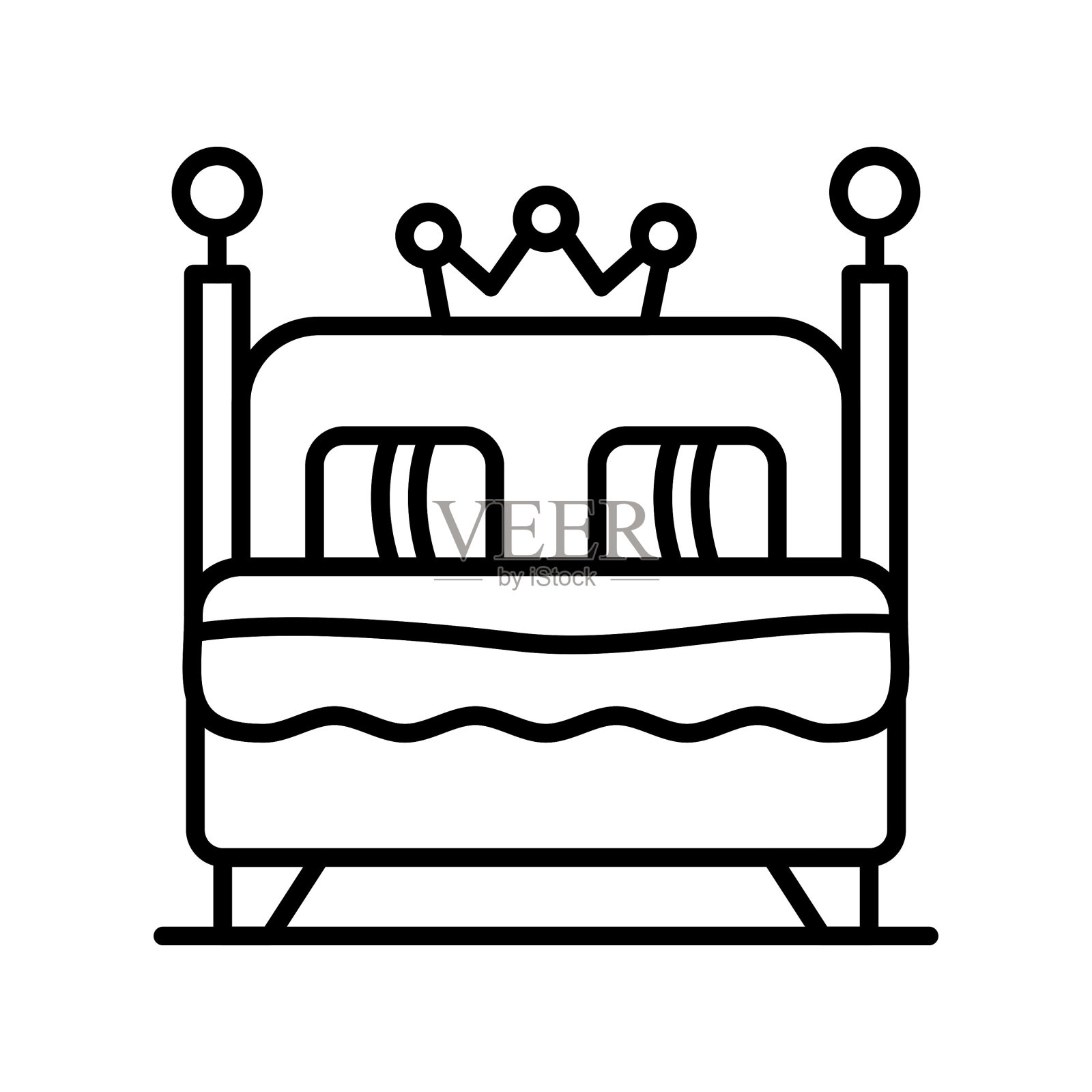 双人床图标插画图片素材