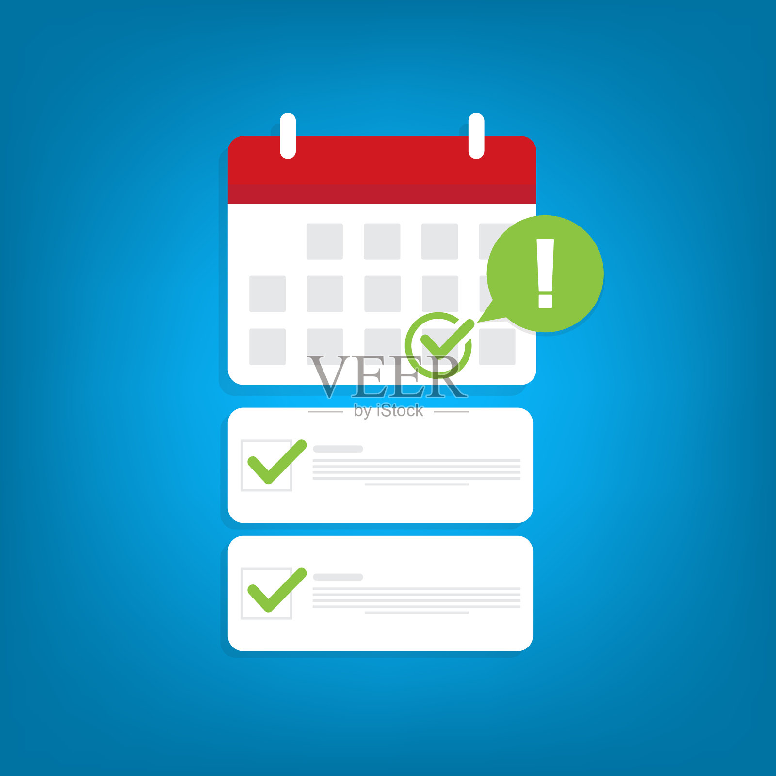 日历截止日期或事件提醒成功完成的任务。插画图片素材