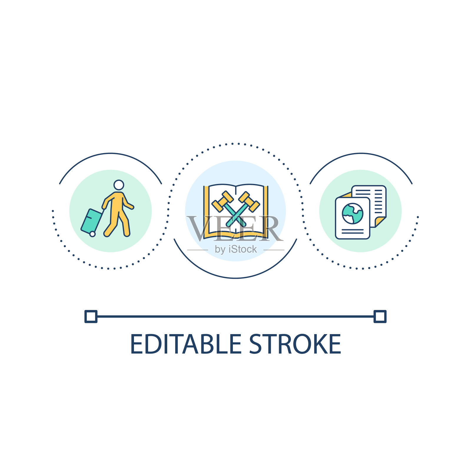 法律规定移民循环概念图标插画图片素材