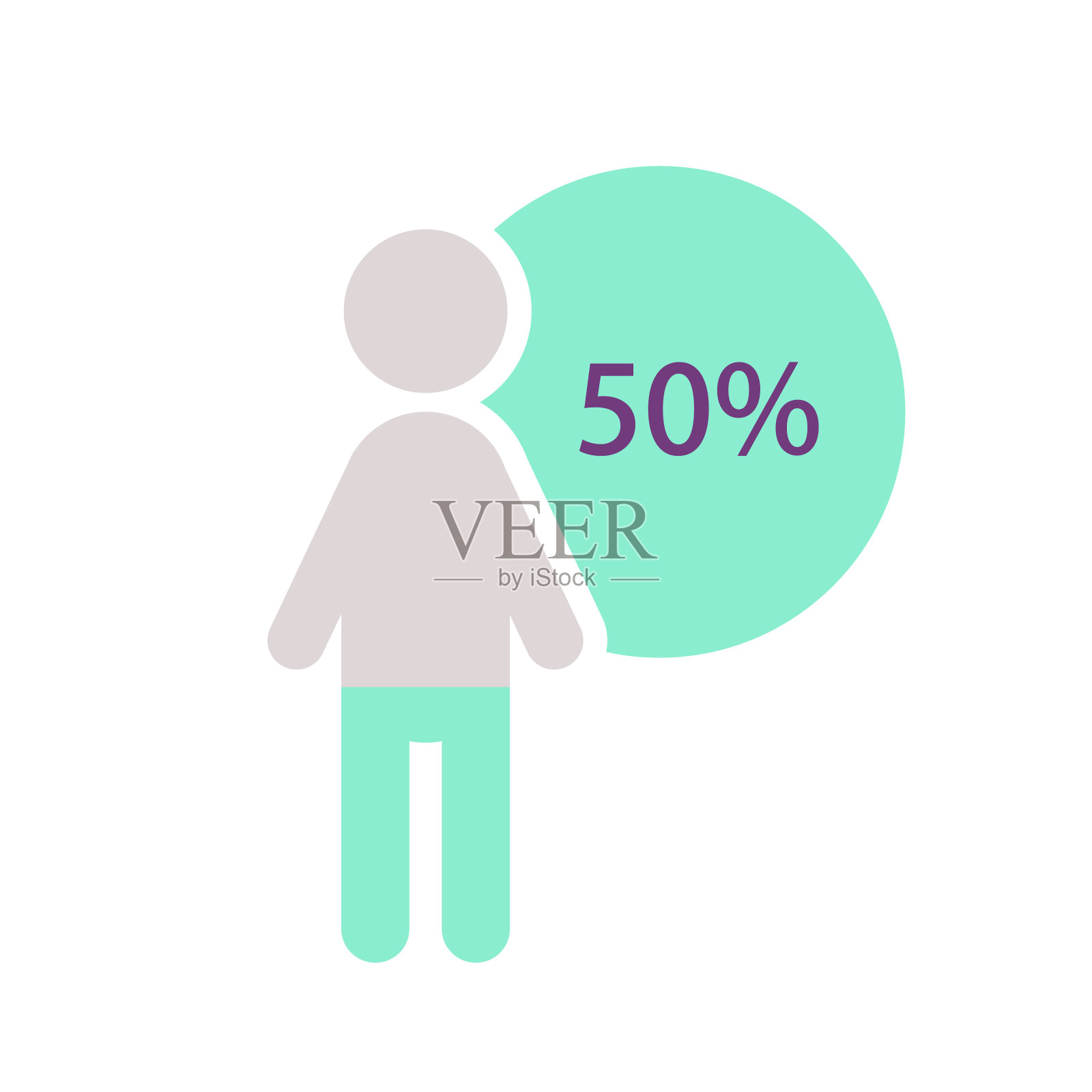 人体图形信息图表设计模板与50%设计模板素材