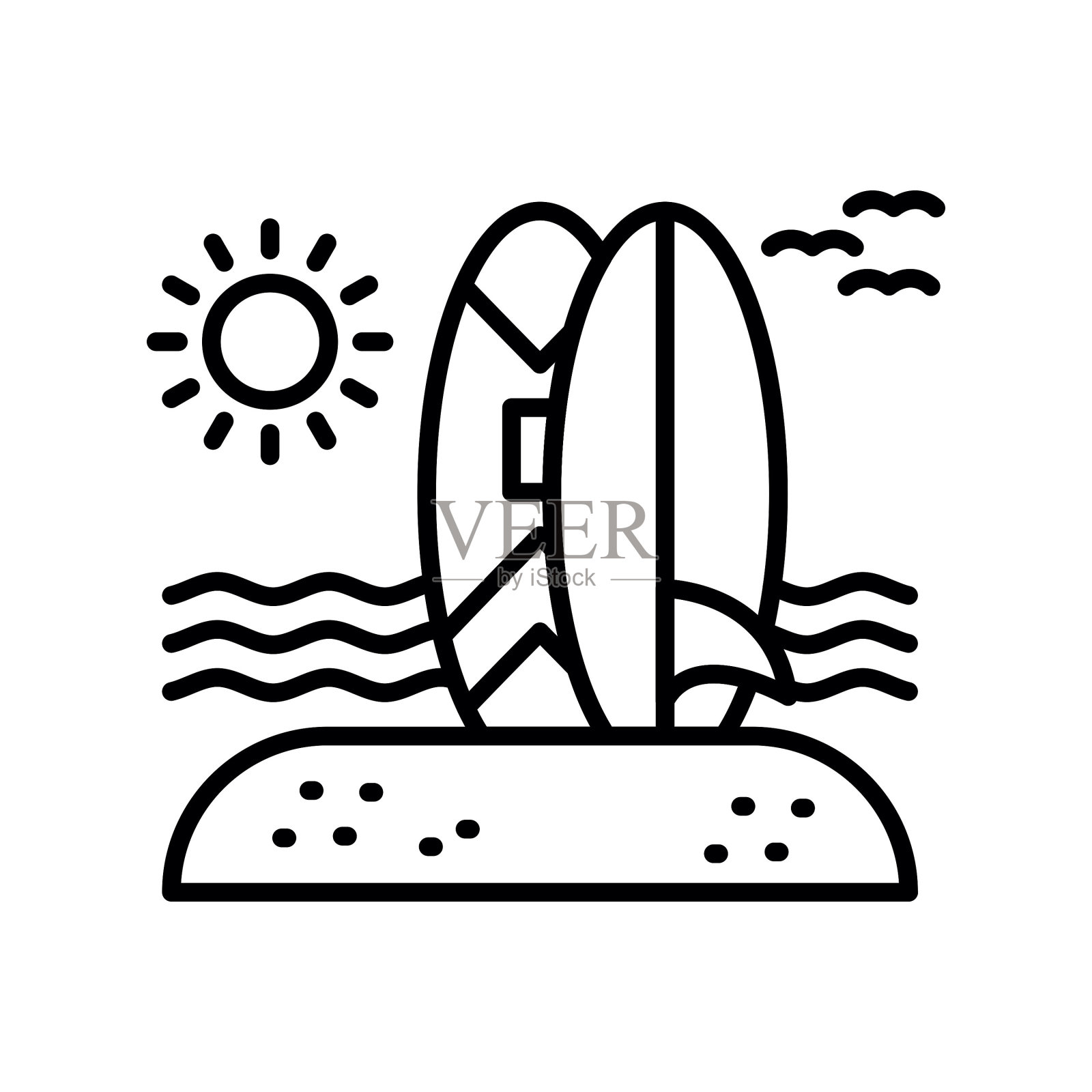 冲浪板图标插画图片素材