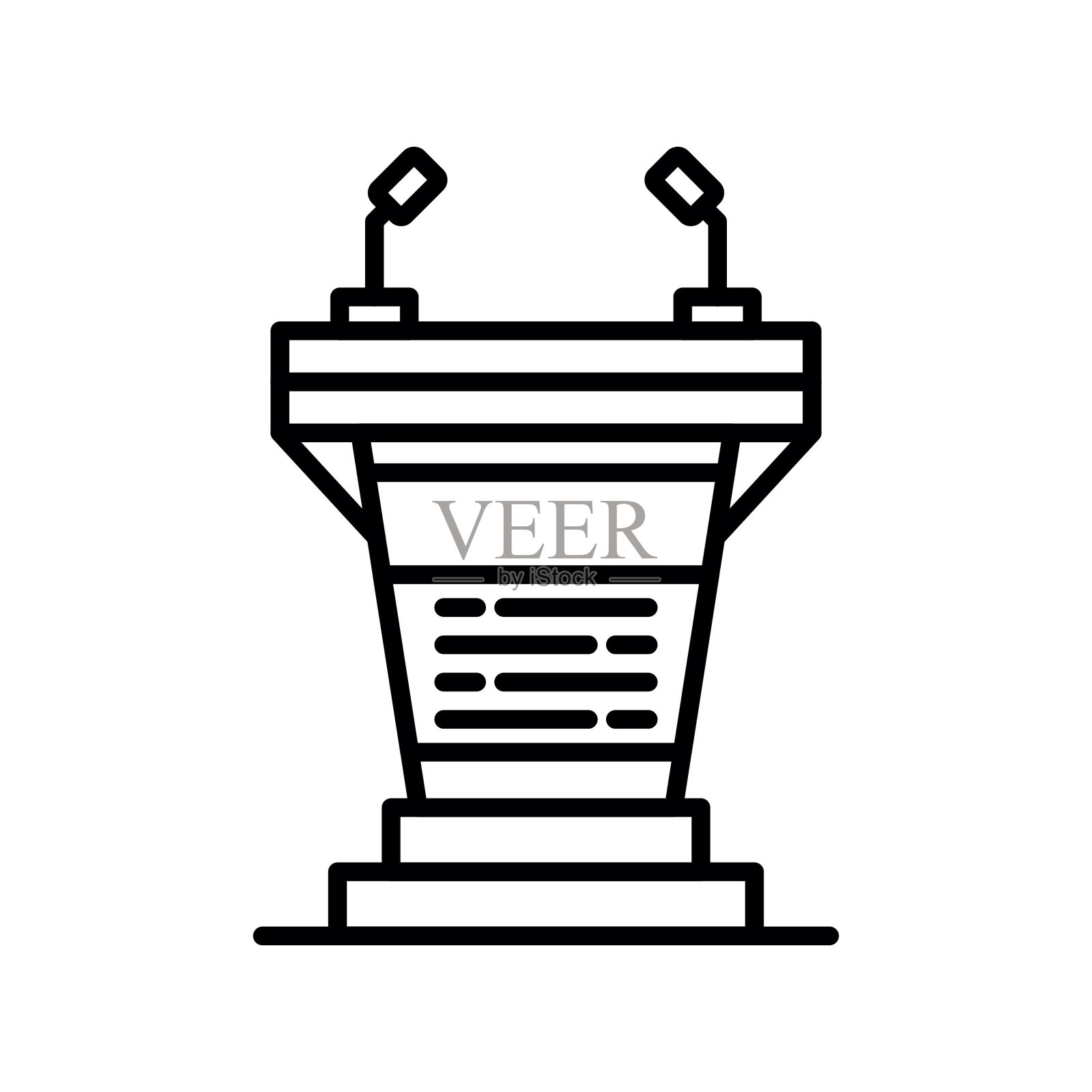 讲台上的图标插画图片素材