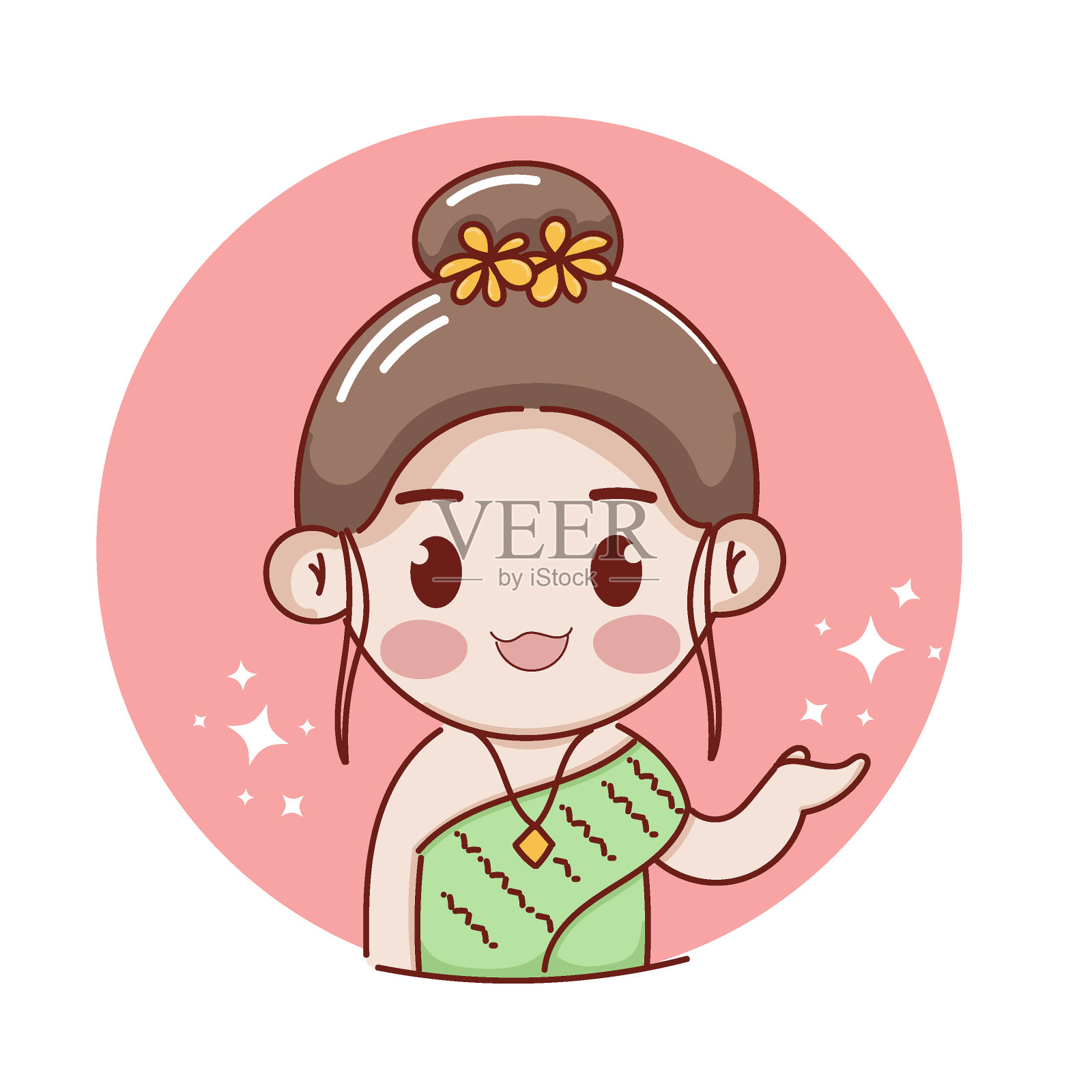 卡通孩子手绘插图矢量剪贴艺术插画图片素材