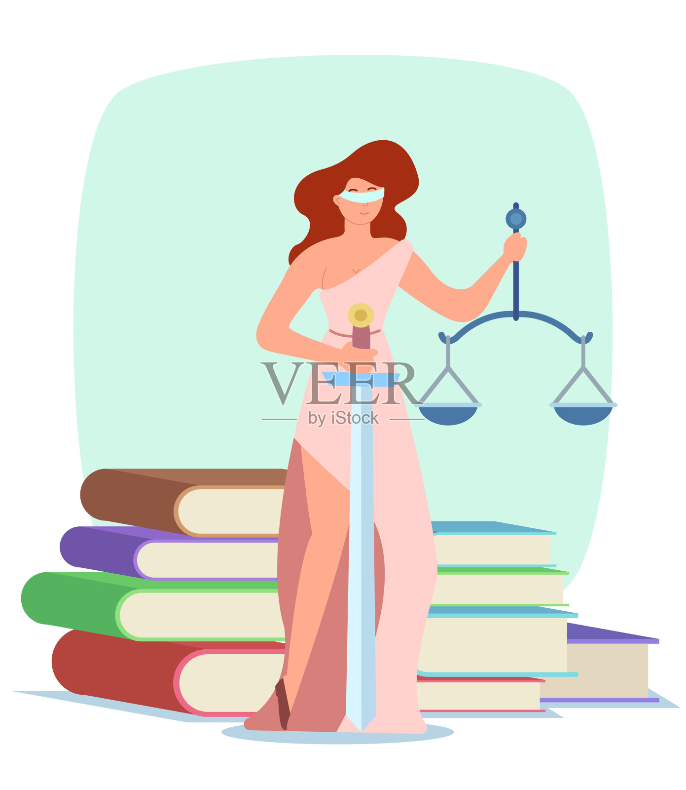 正义女神矢量插图插画图片素材