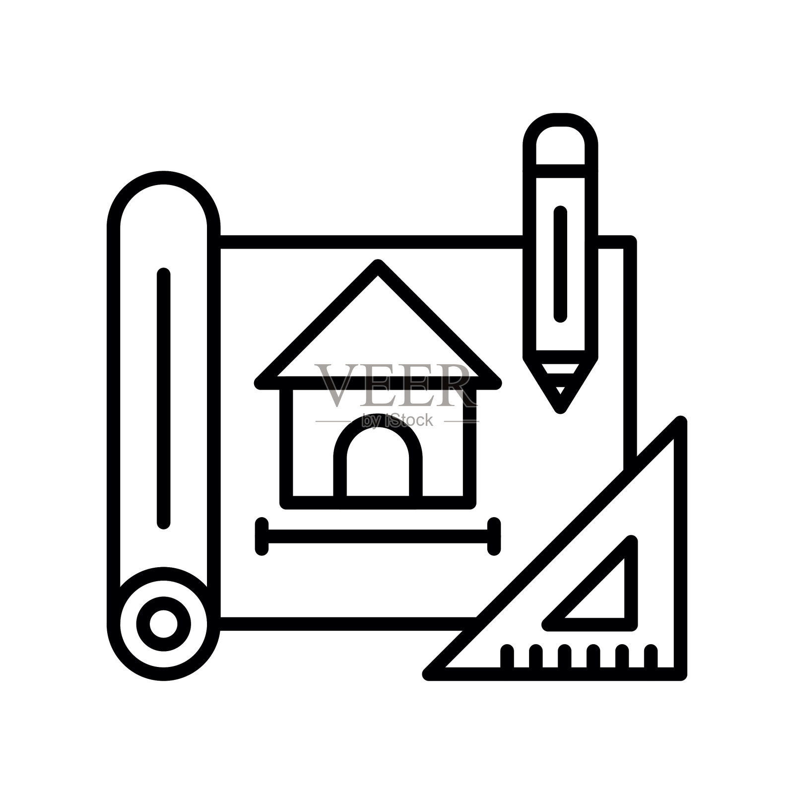 房屋设计图标插画图片素材