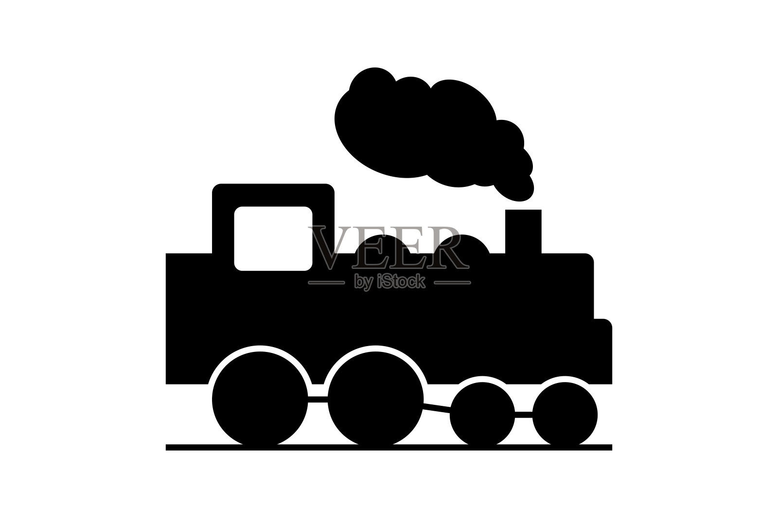 火车图标矢量在白色背景图标素材