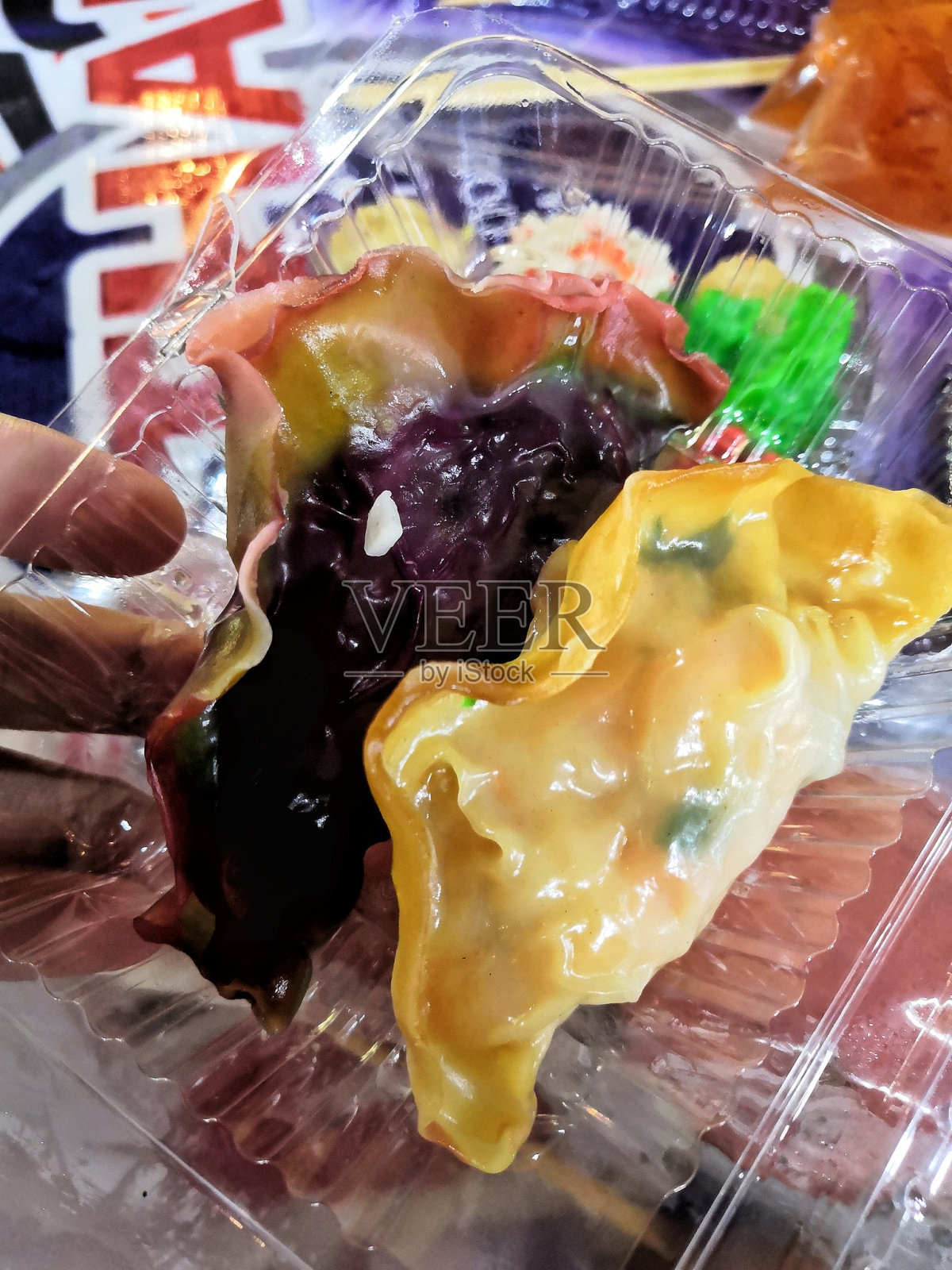 小蟹汤药，混合点心，混合饺子，芒果浮照片摄影图片