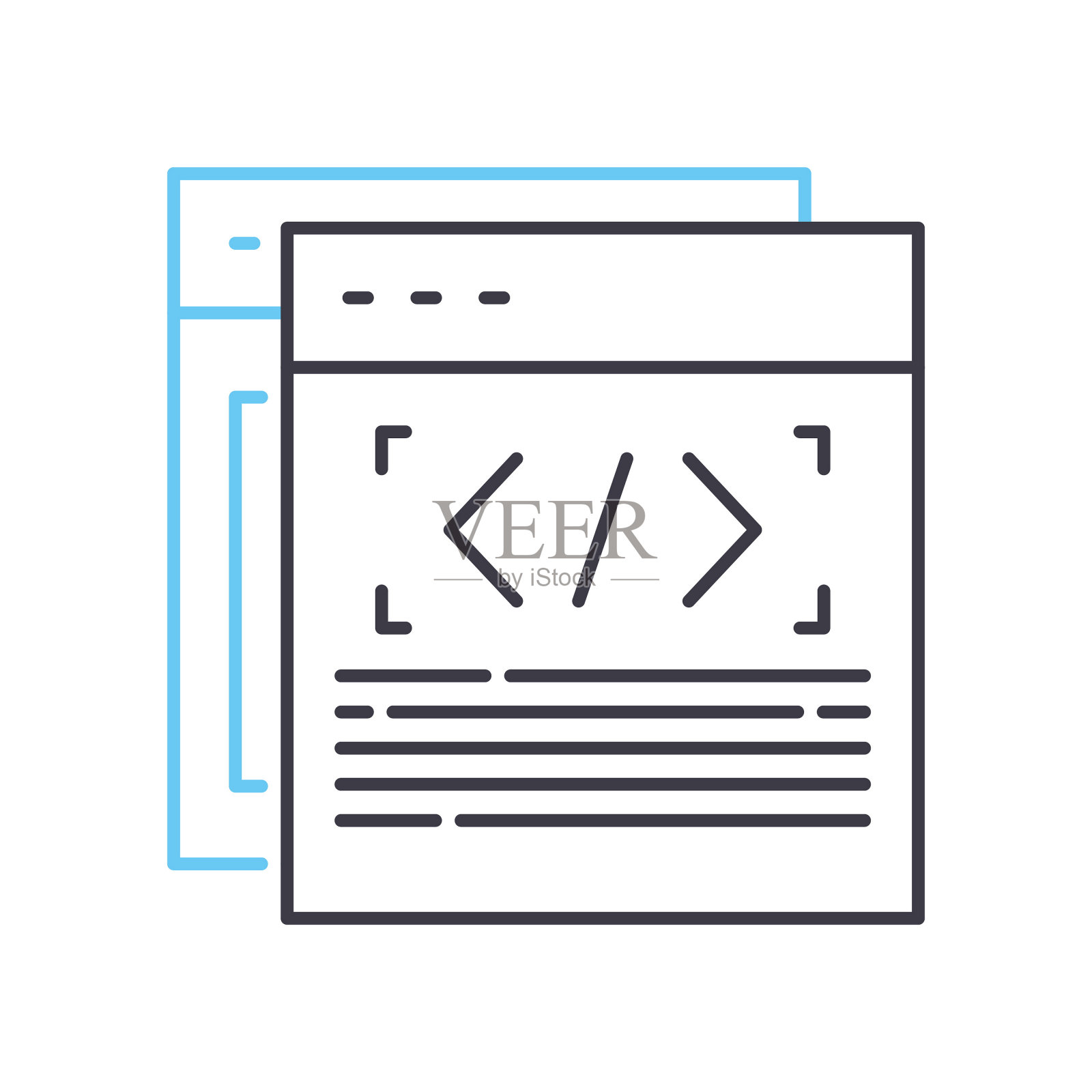 后端线图标，轮廓符号，矢量插图，概念符号插画图片素材