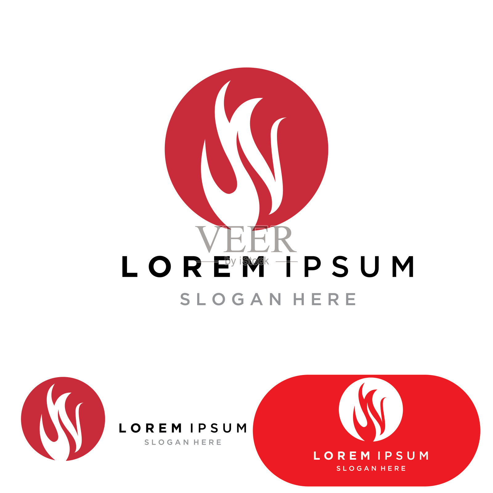 火焰标志设计矢量模板插画图片素材