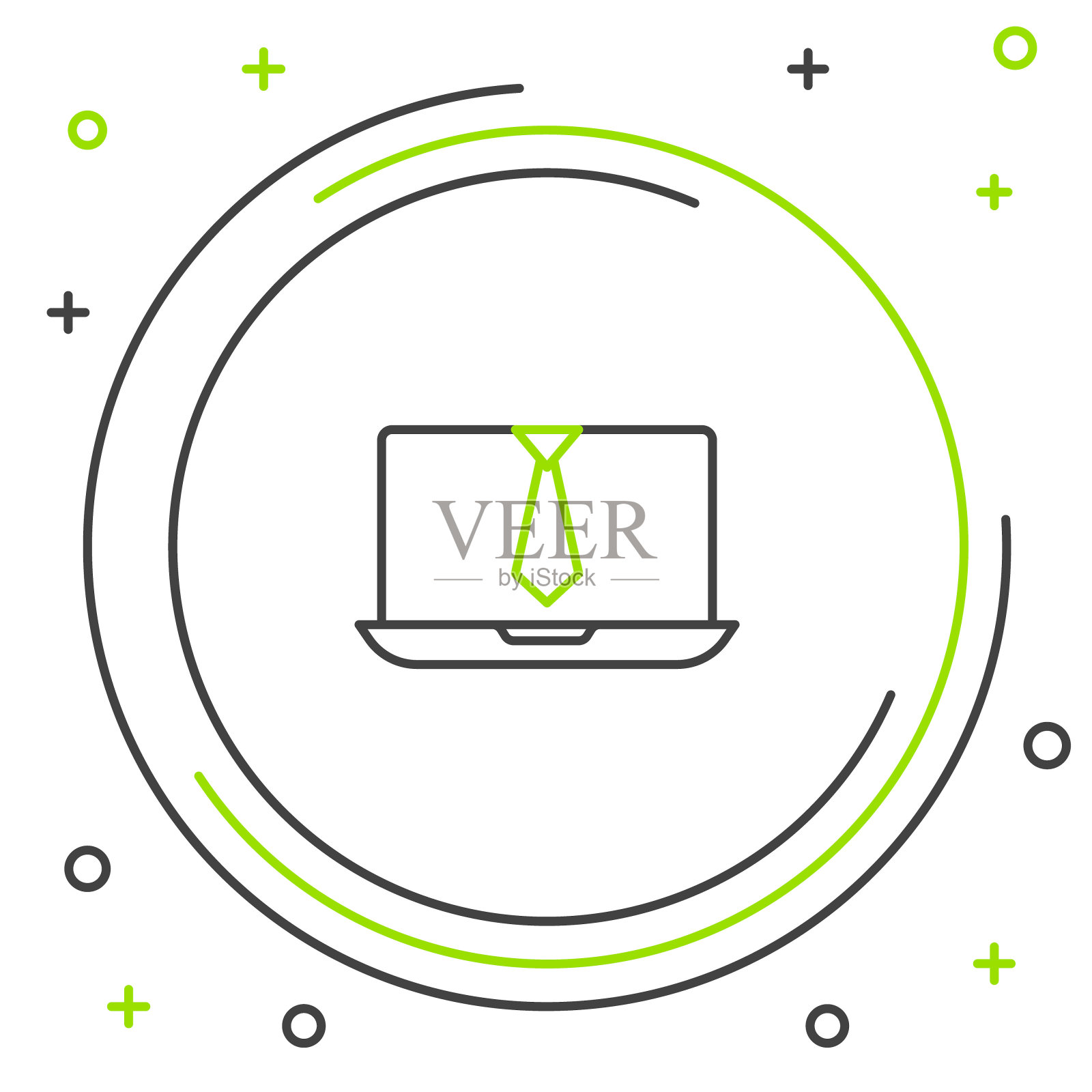 视频聊天会议图标孤立在白色背景上。在线会议工作在家。远程项目管理。彩色轮廓概念。向量插画图片素材