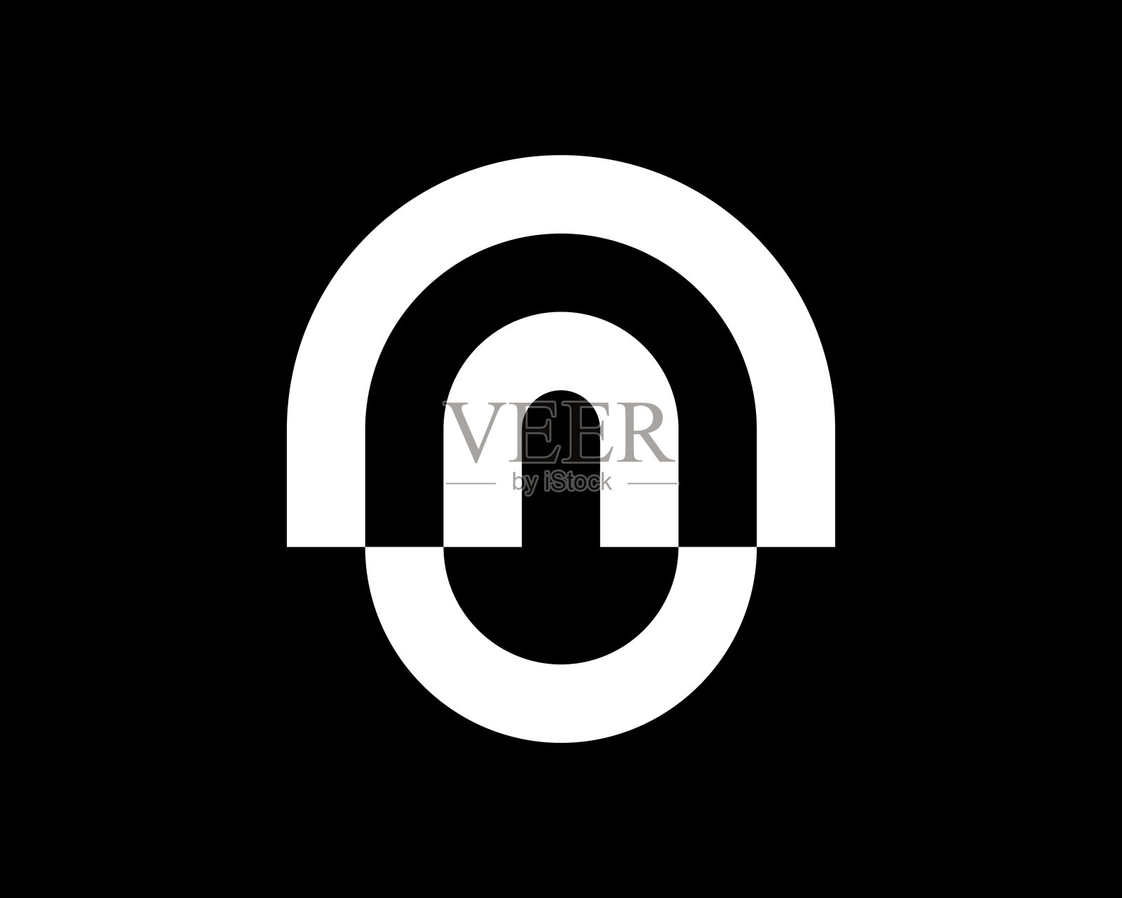 字母N字母组合标志线几何彩虹轮廓现代标志几何矢量标志设计插画图片素材