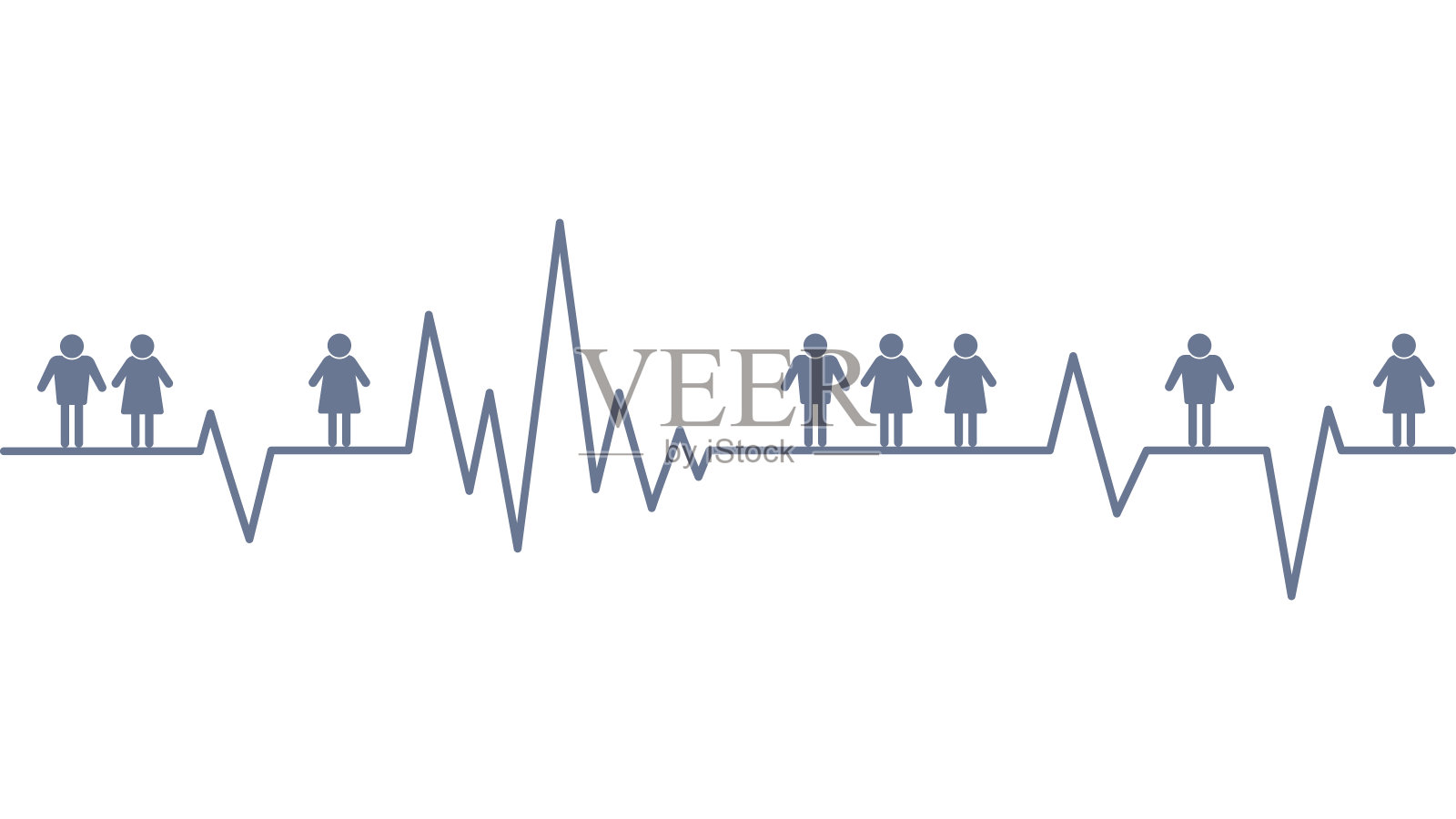 心跳和很多人插画图片素材