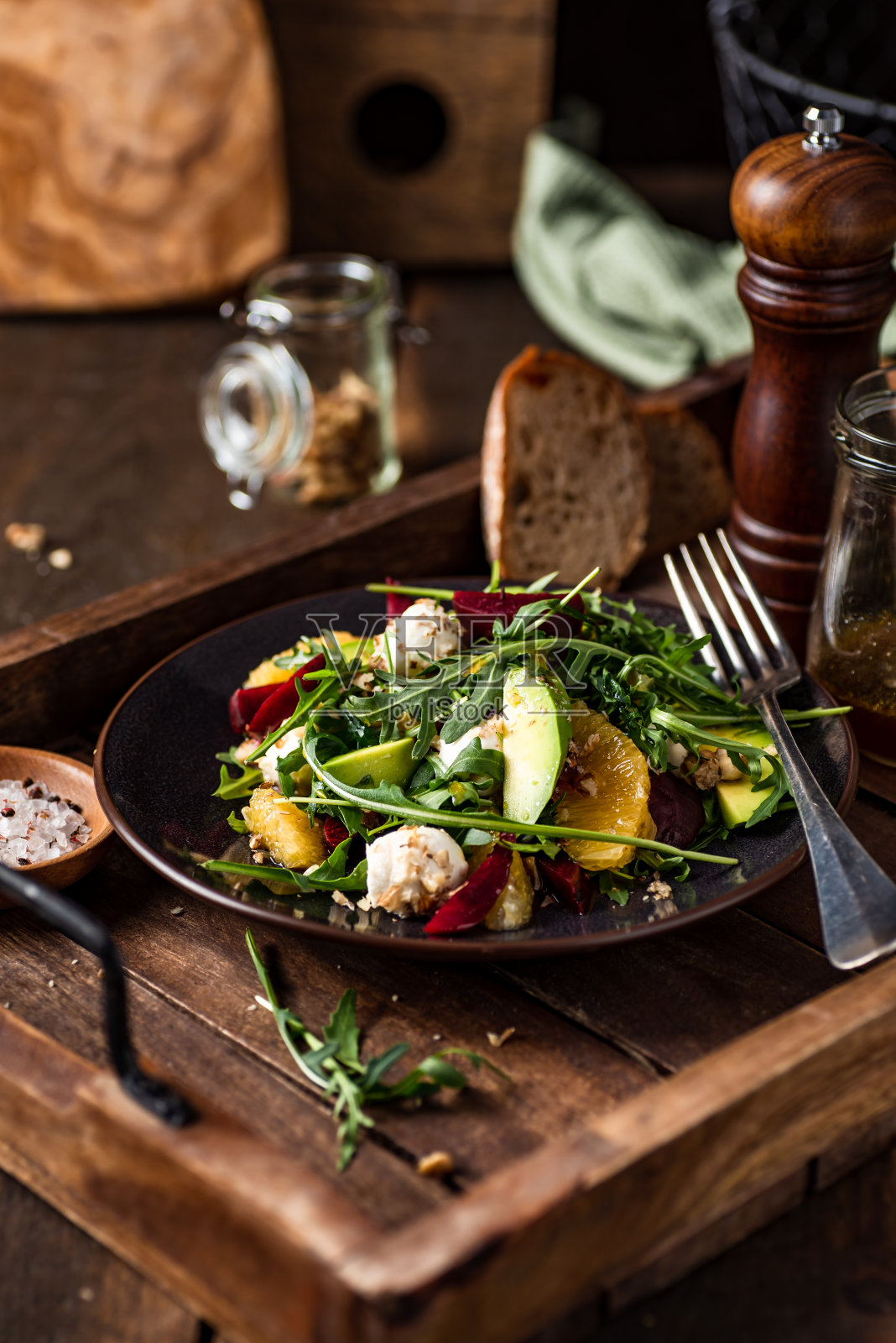 新鲜芝麻菜沙拉照片摄影图片