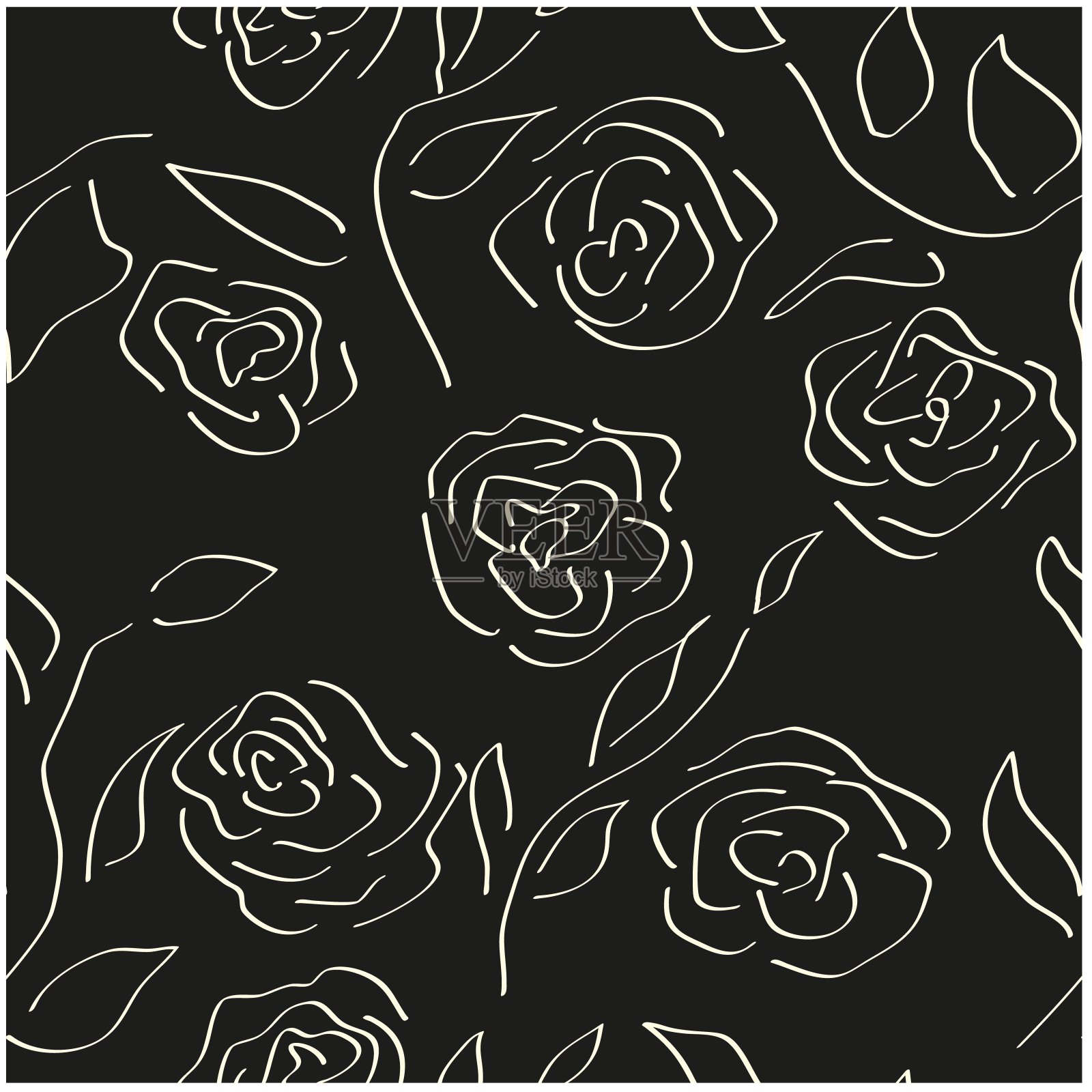 美丽的纸艺术无缝图案与花卉。夏季矢量插图。春季花卉矢量插图。设计元素。插画图片素材