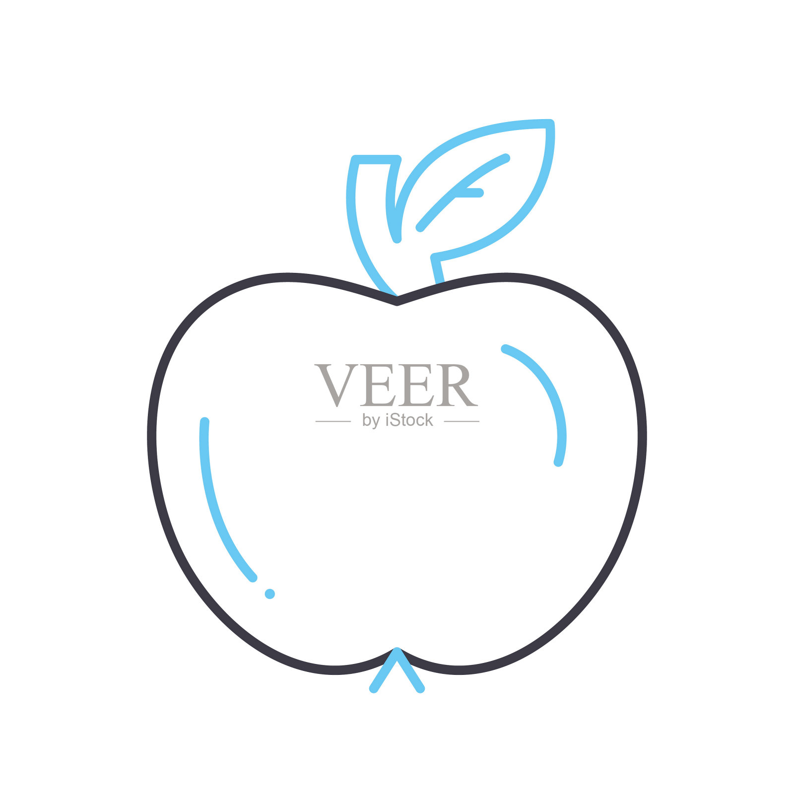 苹果线图标，轮廓符号，矢量插图，概念标志插画图片素材