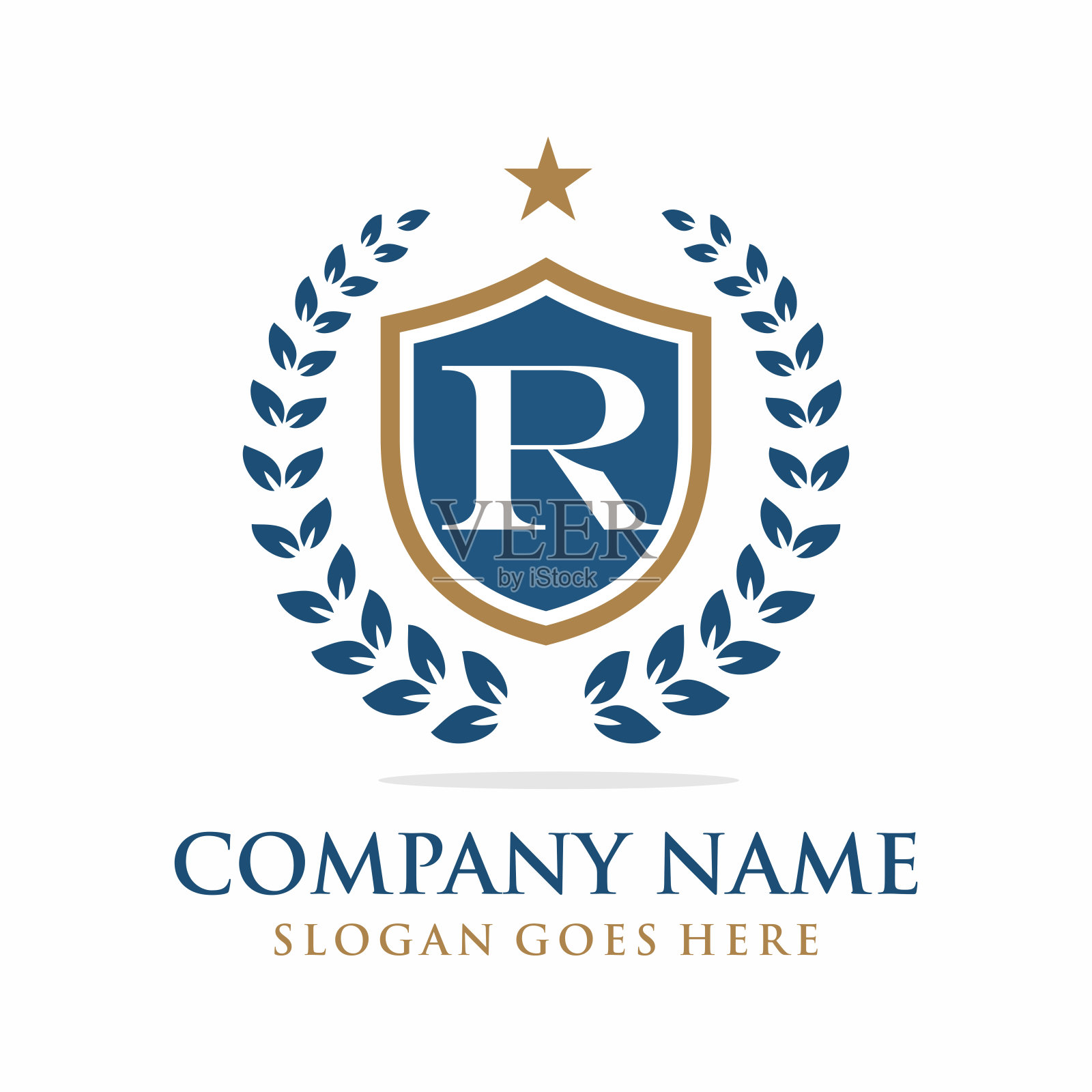 字母R开头的花环标志插画图片素材