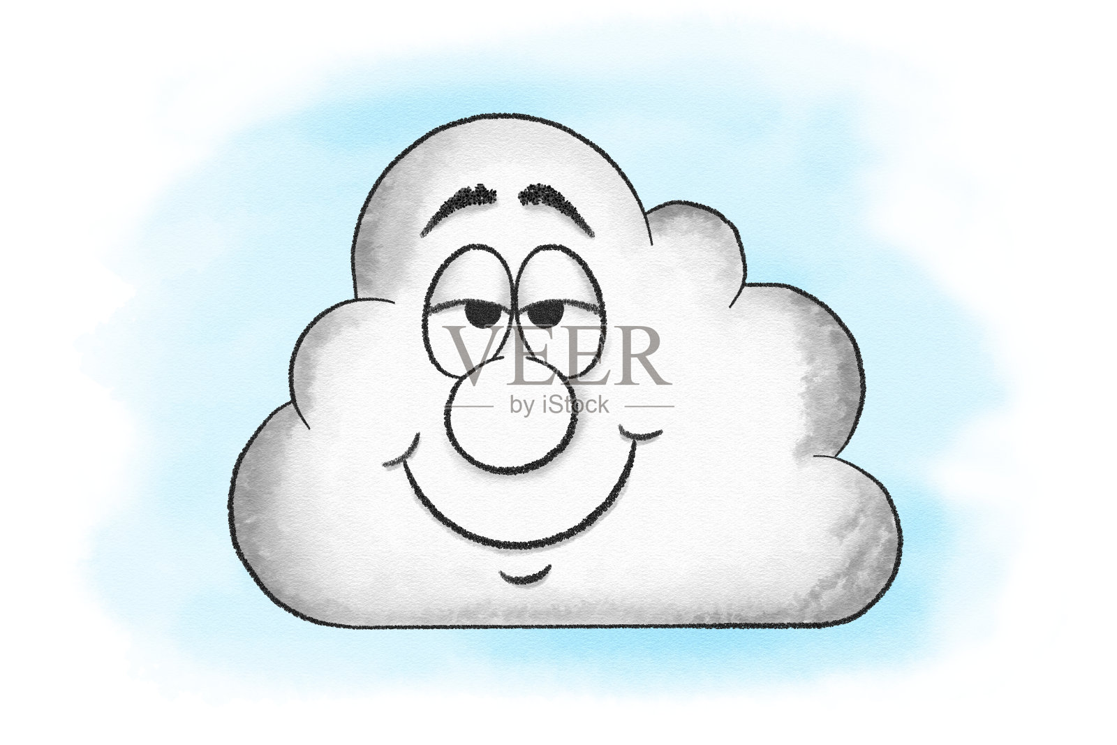 插图的微笑卡通云插画图片素材