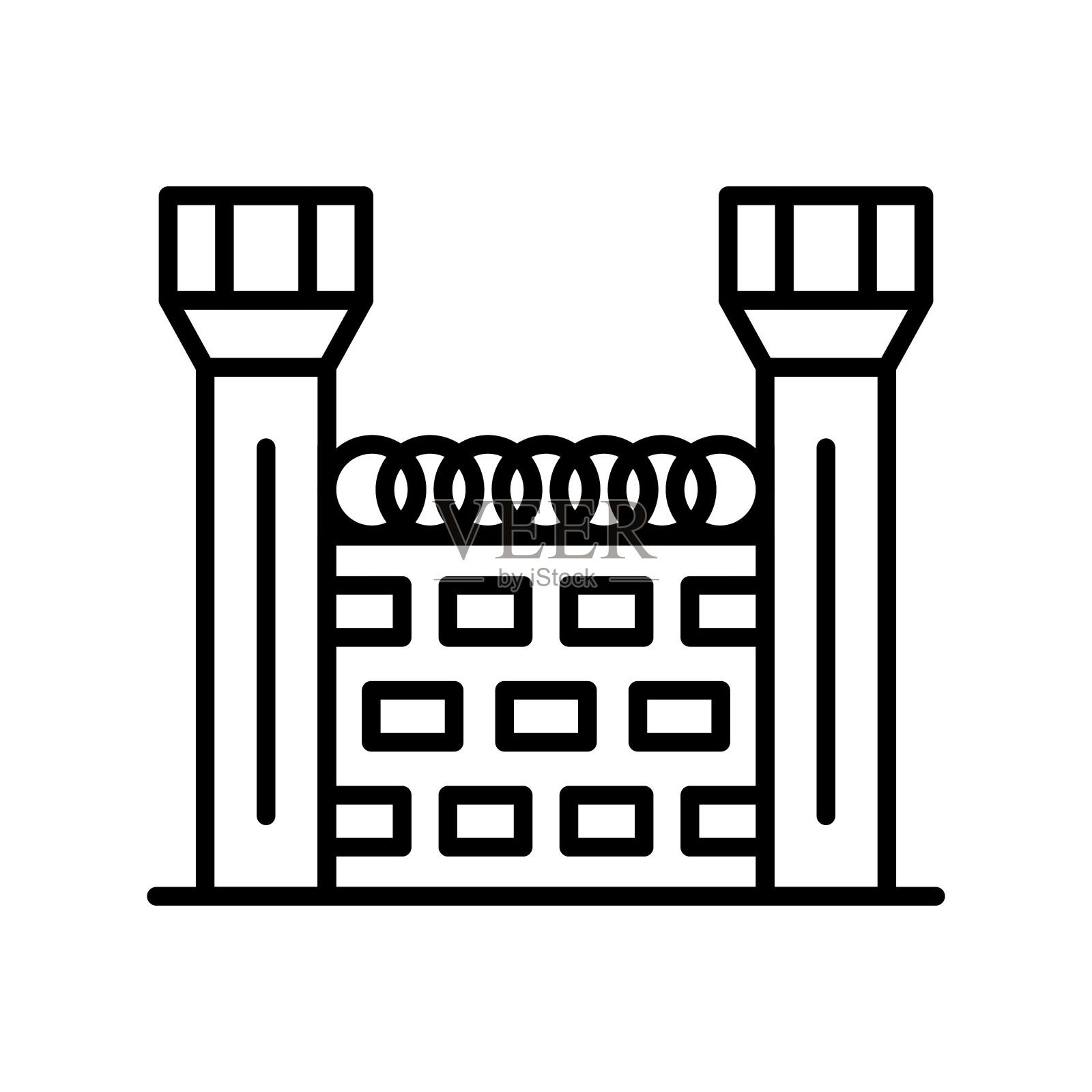 墙的图标插画图片素材