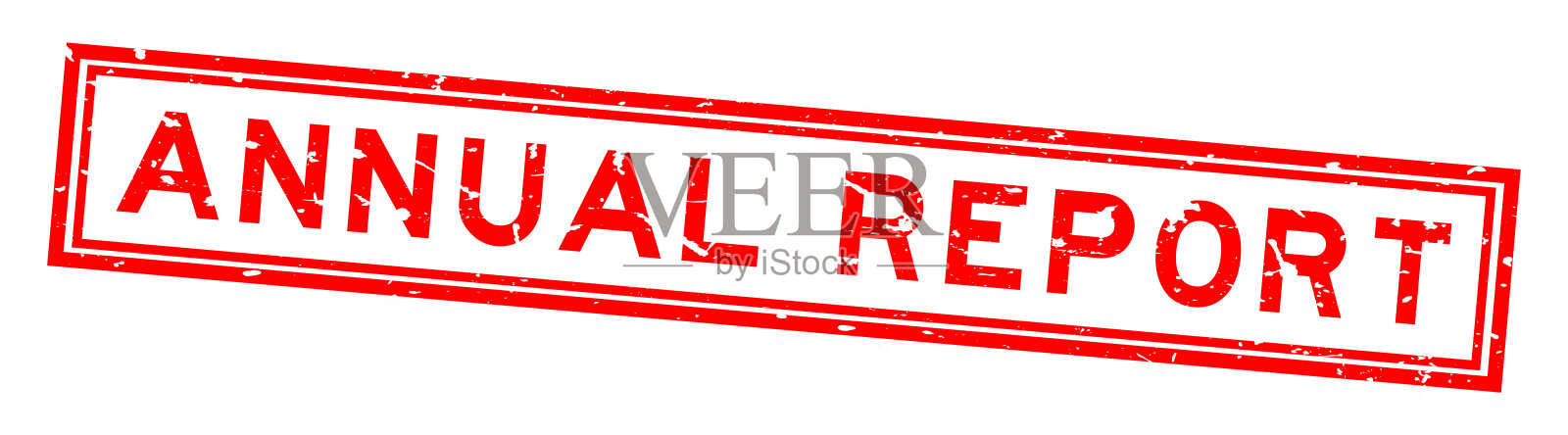 垃圾红色年报字方形橡胶印章白底邮票插画图片素材