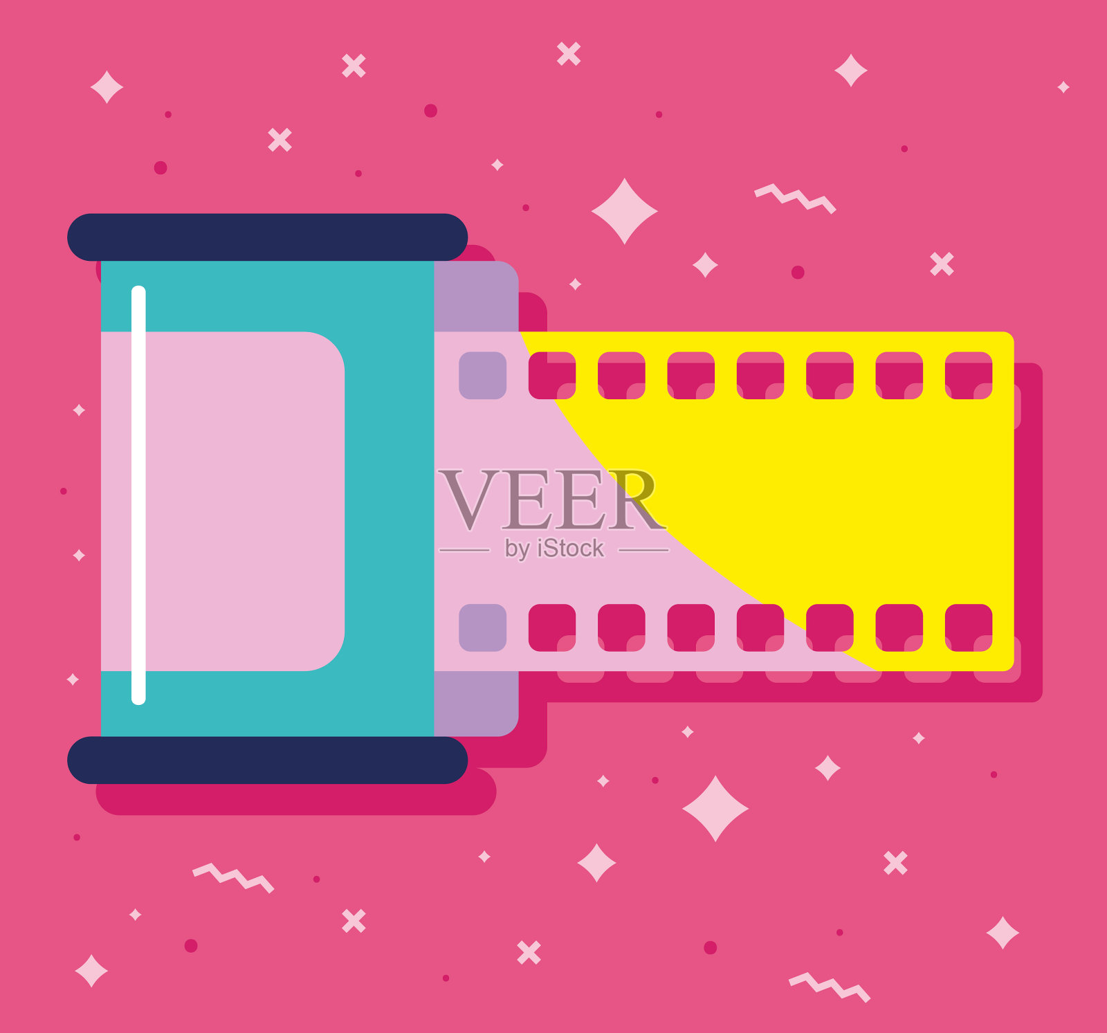 复古摄影卷插画图片素材