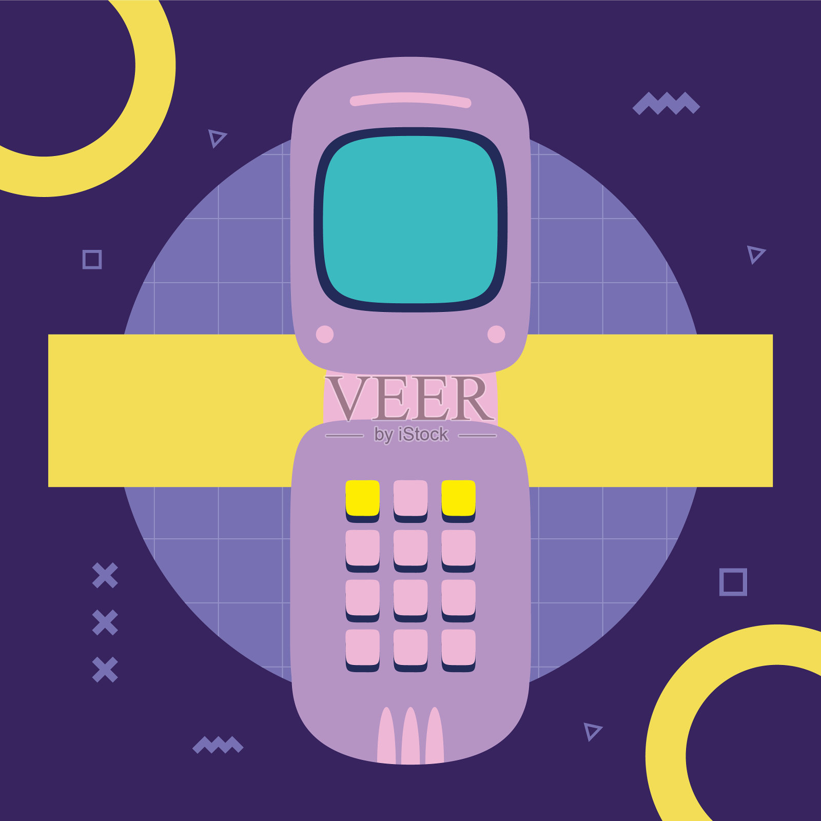 复古蜂窝设备插画图片素材