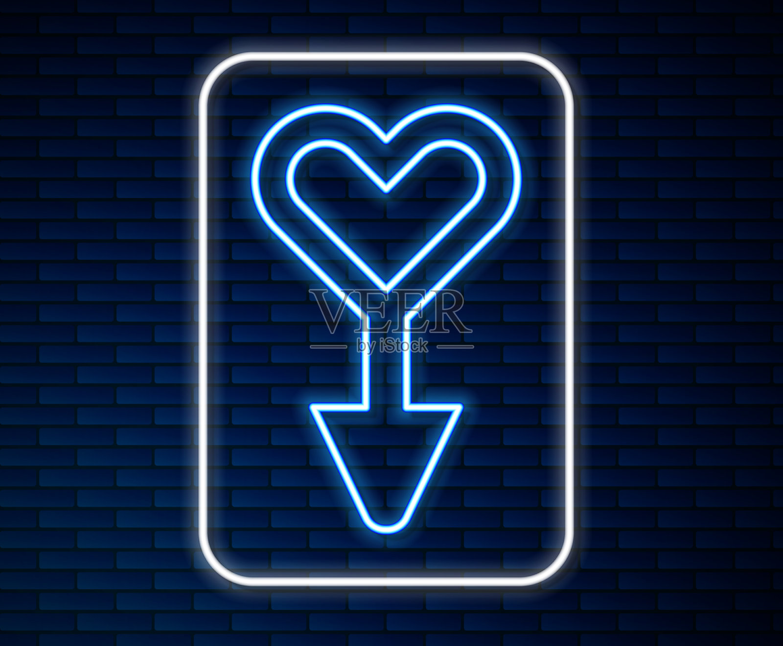 发光的霓虹灯线女性性别符号图标图标素材