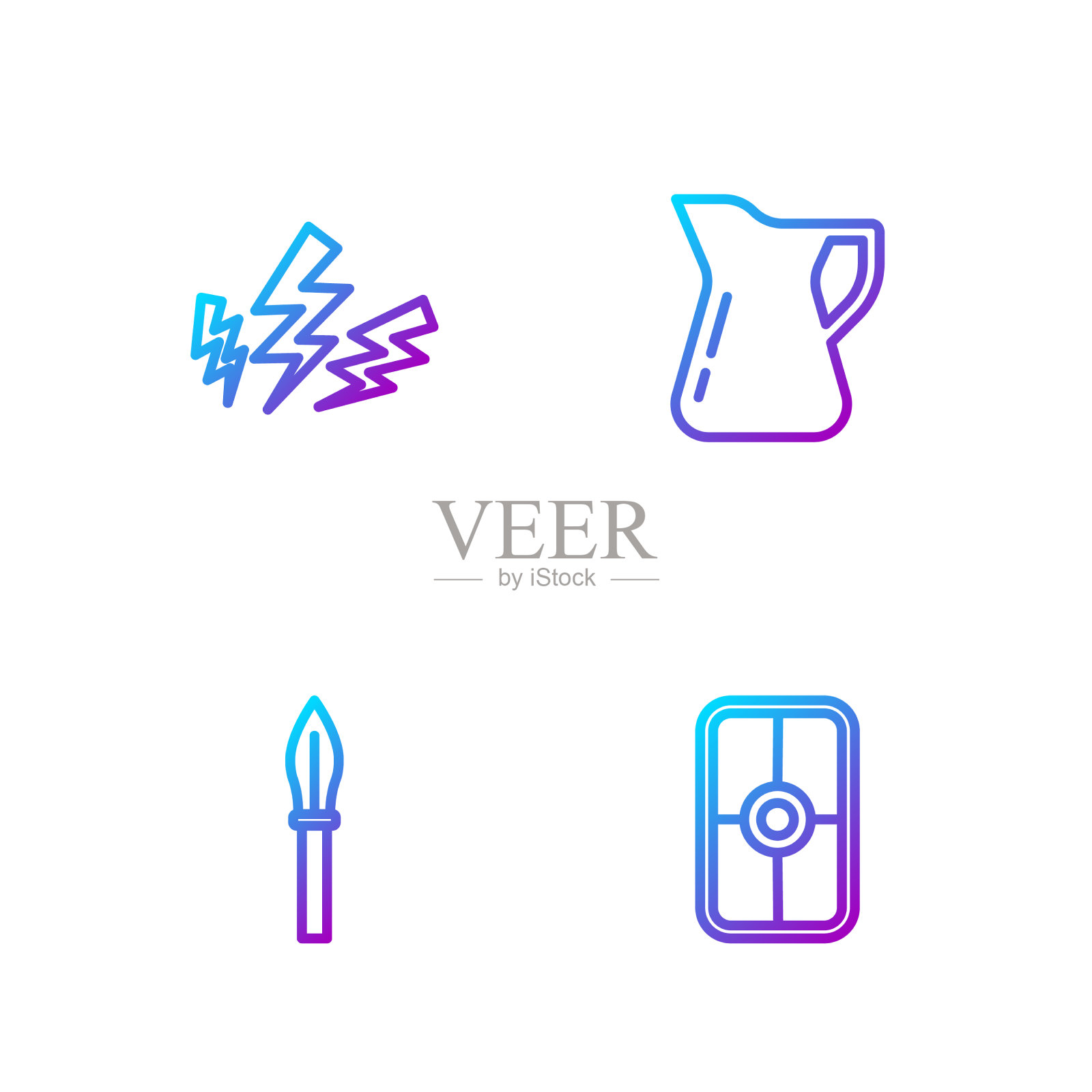 套线希腊盾中世纪矛宙斯和插画图片素材