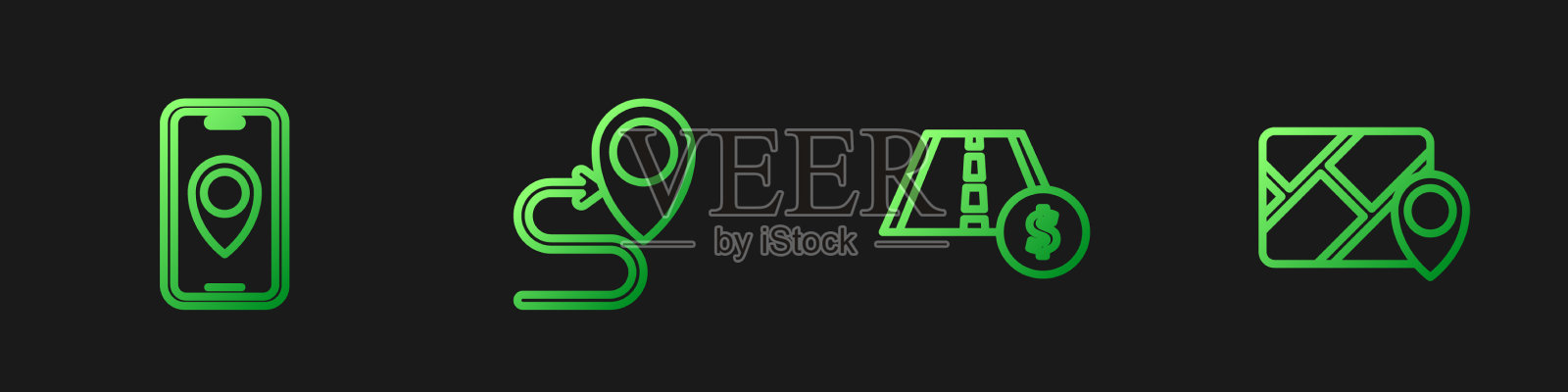 设置线路收费道路交通标志城市地图插画图片素材