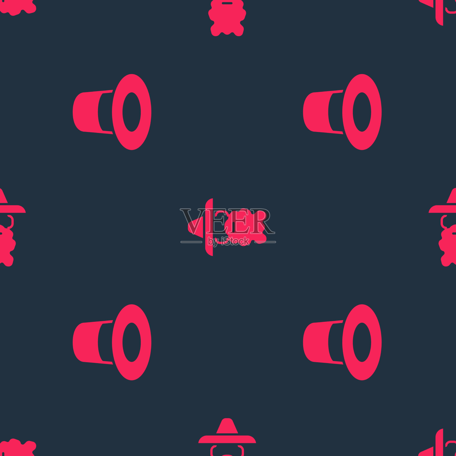 设置魔术帽和巫师术士无缝图标素材