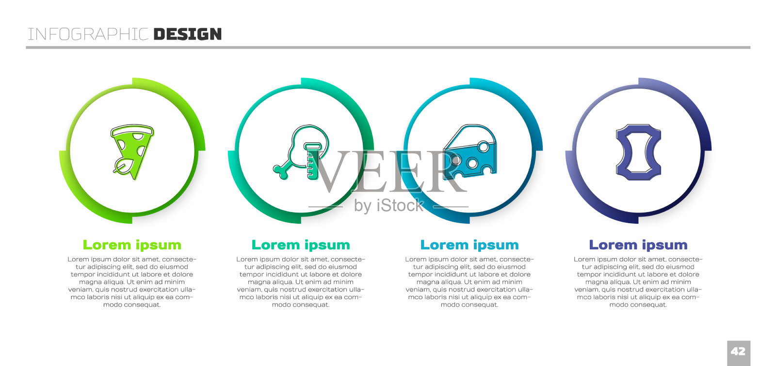 设置转基因素食披萨片插画图片素材