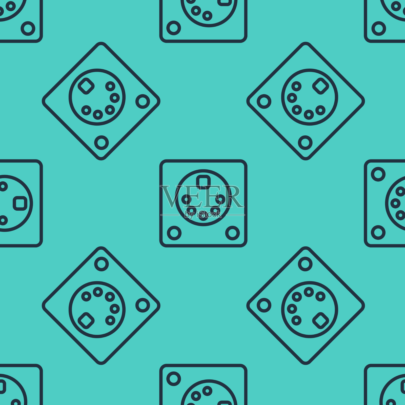 黑线滚筒机图标隔离无缝插画图片素材