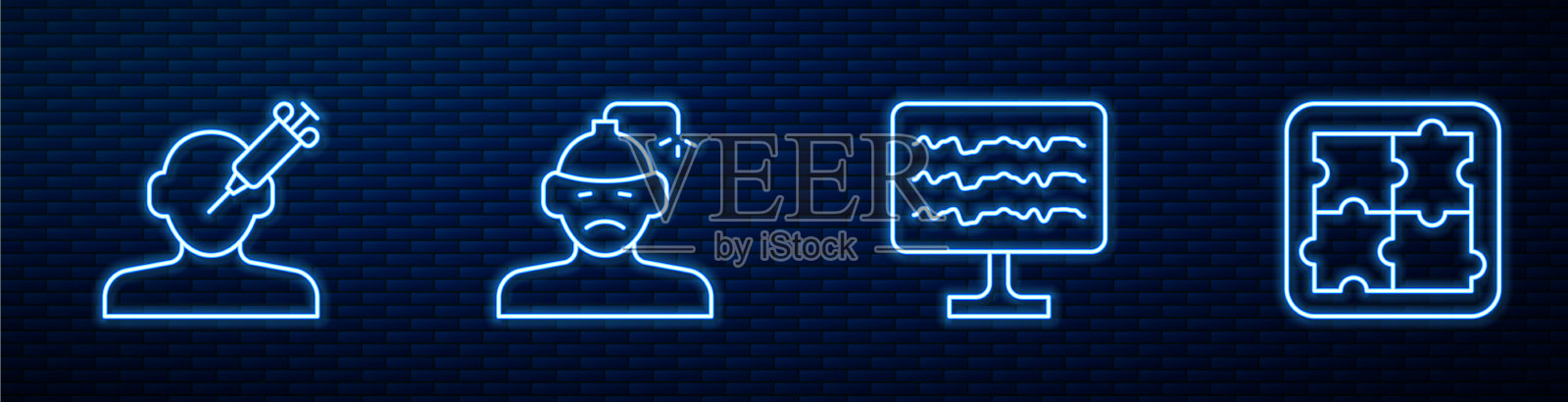 设行脑电图成瘾药物插画图片素材