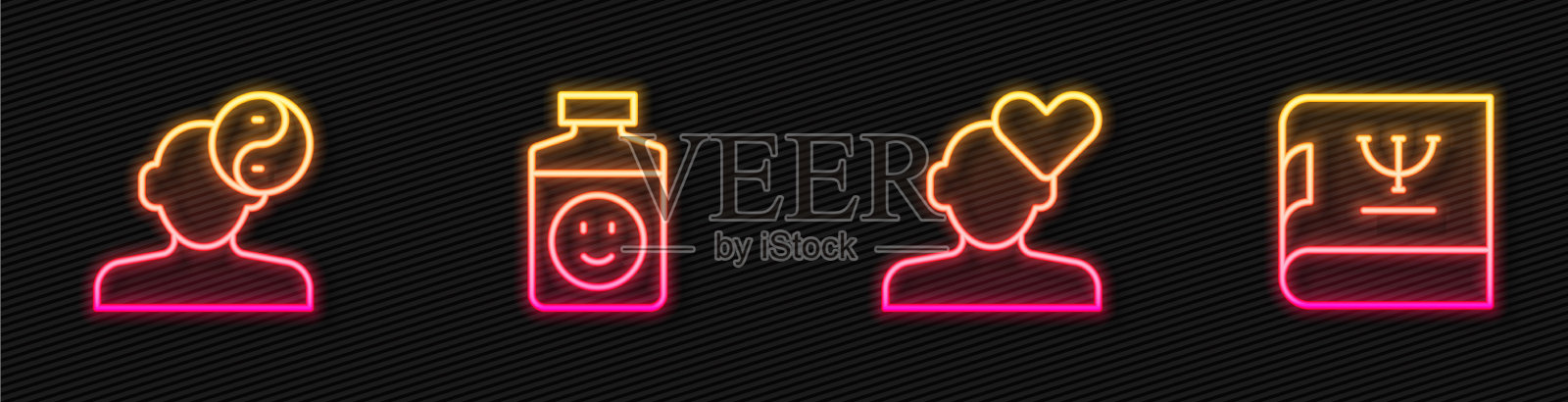 设定心碎线或离婚阴阳符号插画图片素材