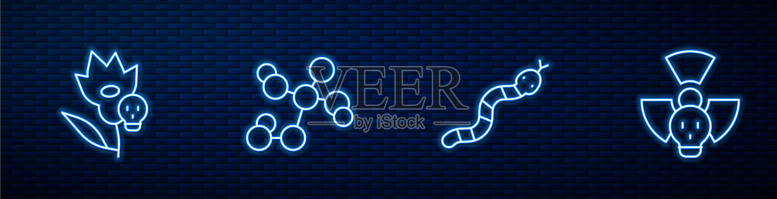 设定行蛇毒花的化学式插画图片素材