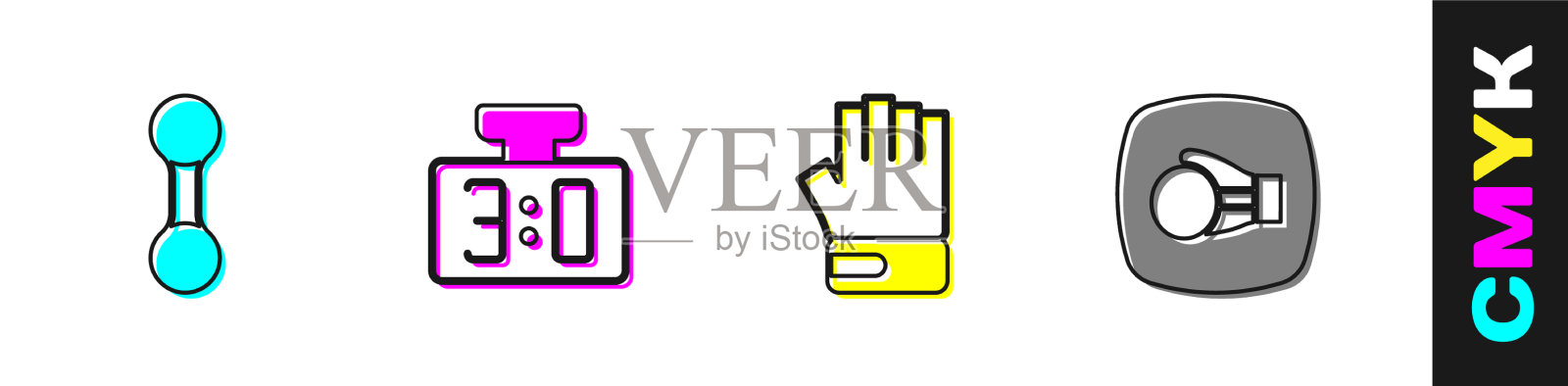 设置哑铃运动机械记分牌mma图标素材