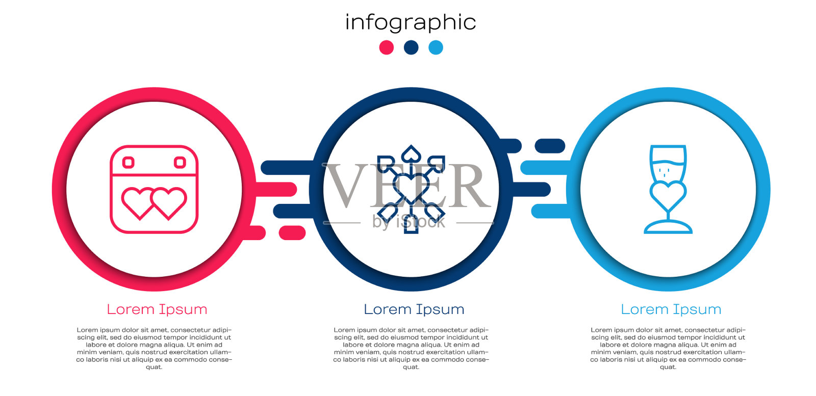设置行日历与心形和箭头插画图片素材