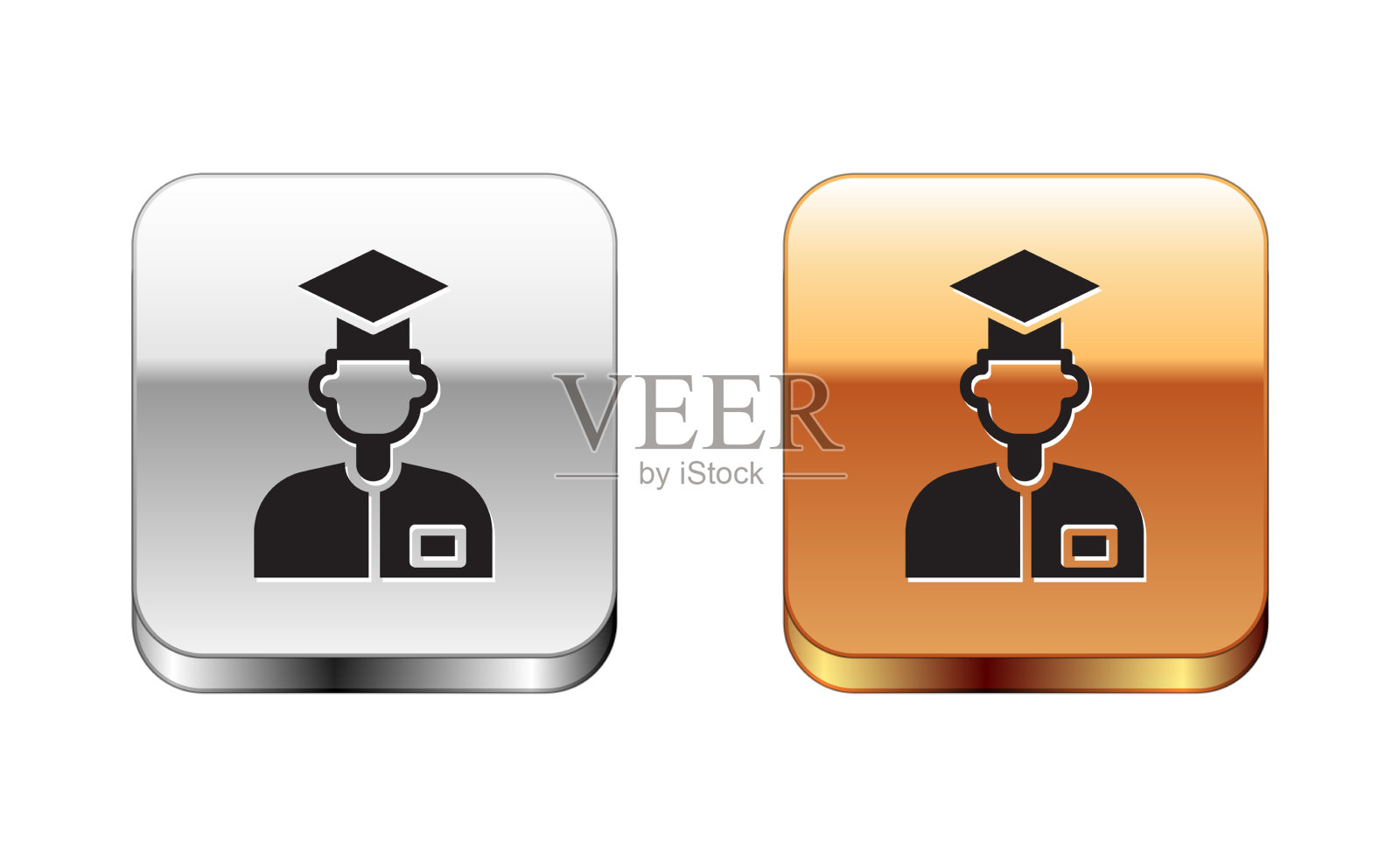 黑色实验室助理图标隔离在白色上图标素材