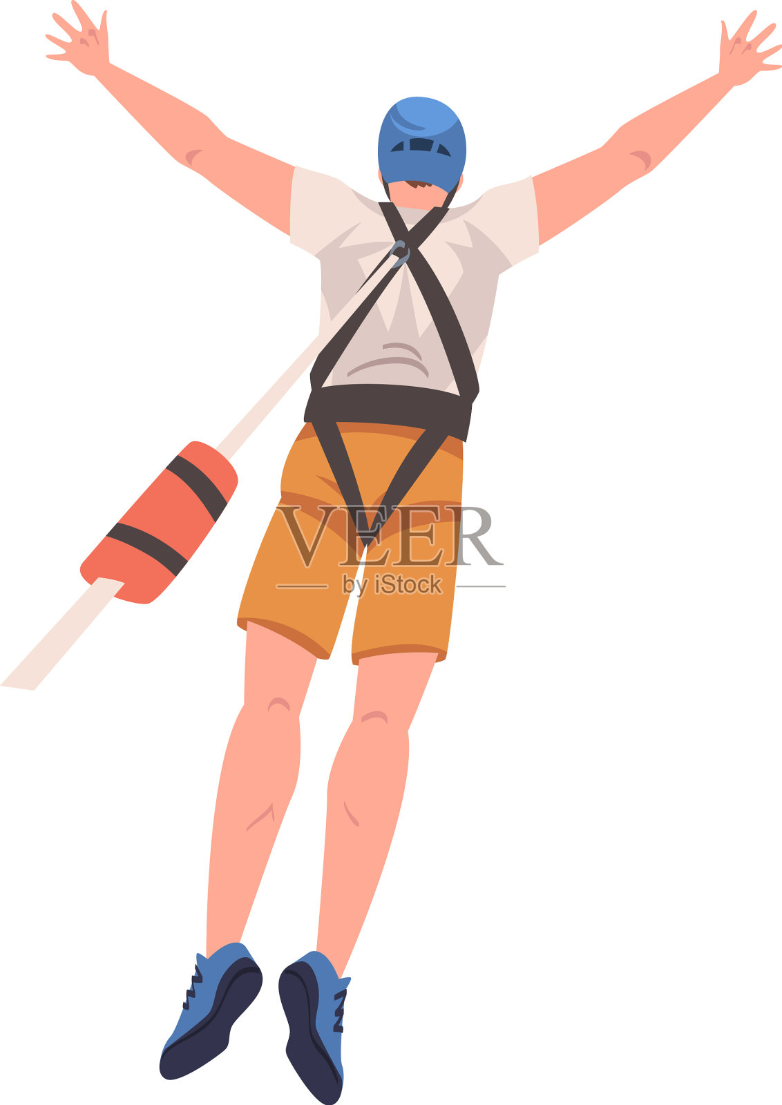 蹦极与人的角色自由落体插画图片素材