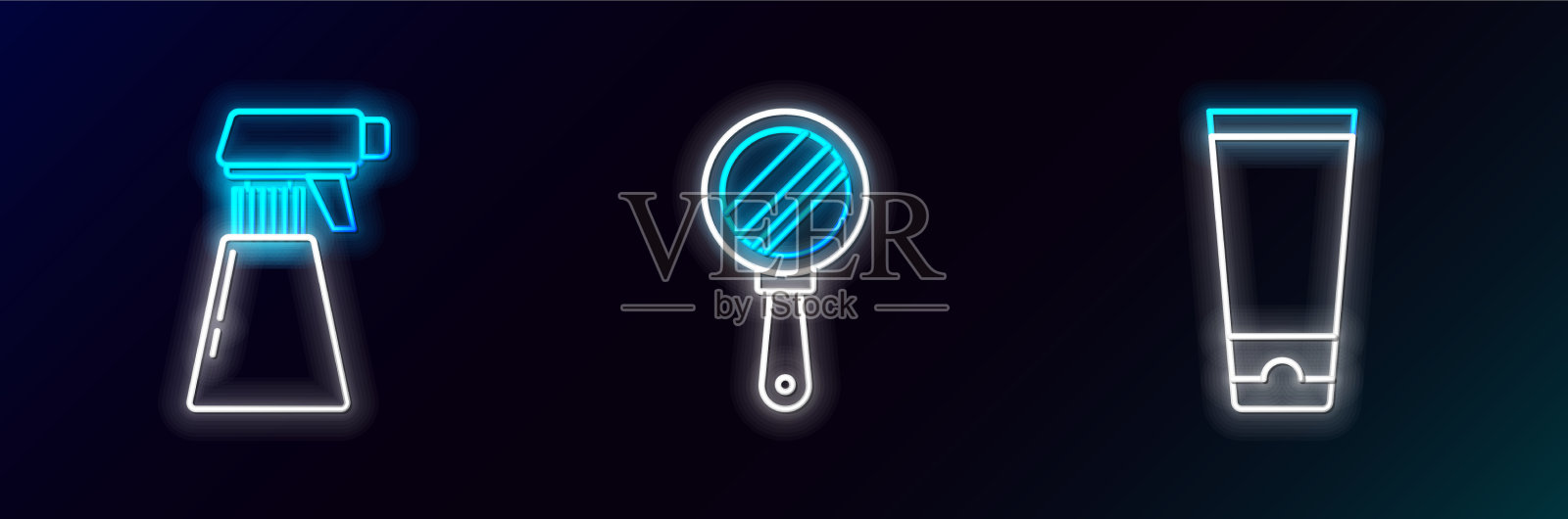 设置线霜或乳液化妆品管图标素材