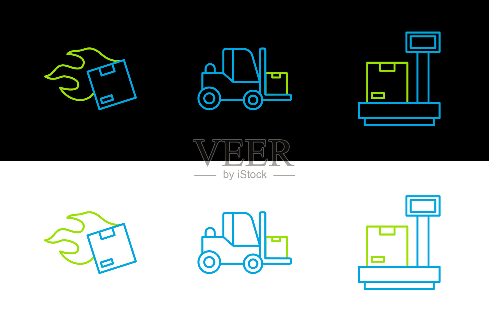 用纸箱和纸箱设置线秤图标素材