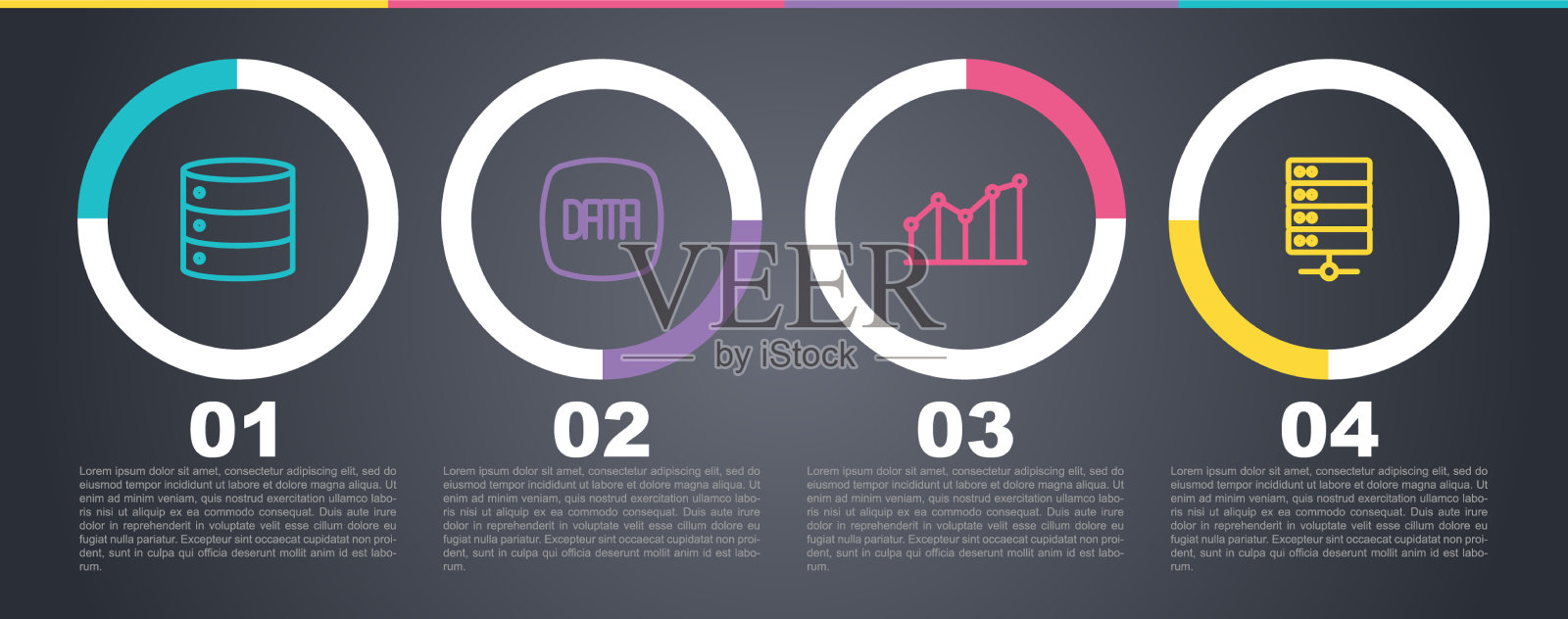 设置线服务器数据分析饼图插画图片素材