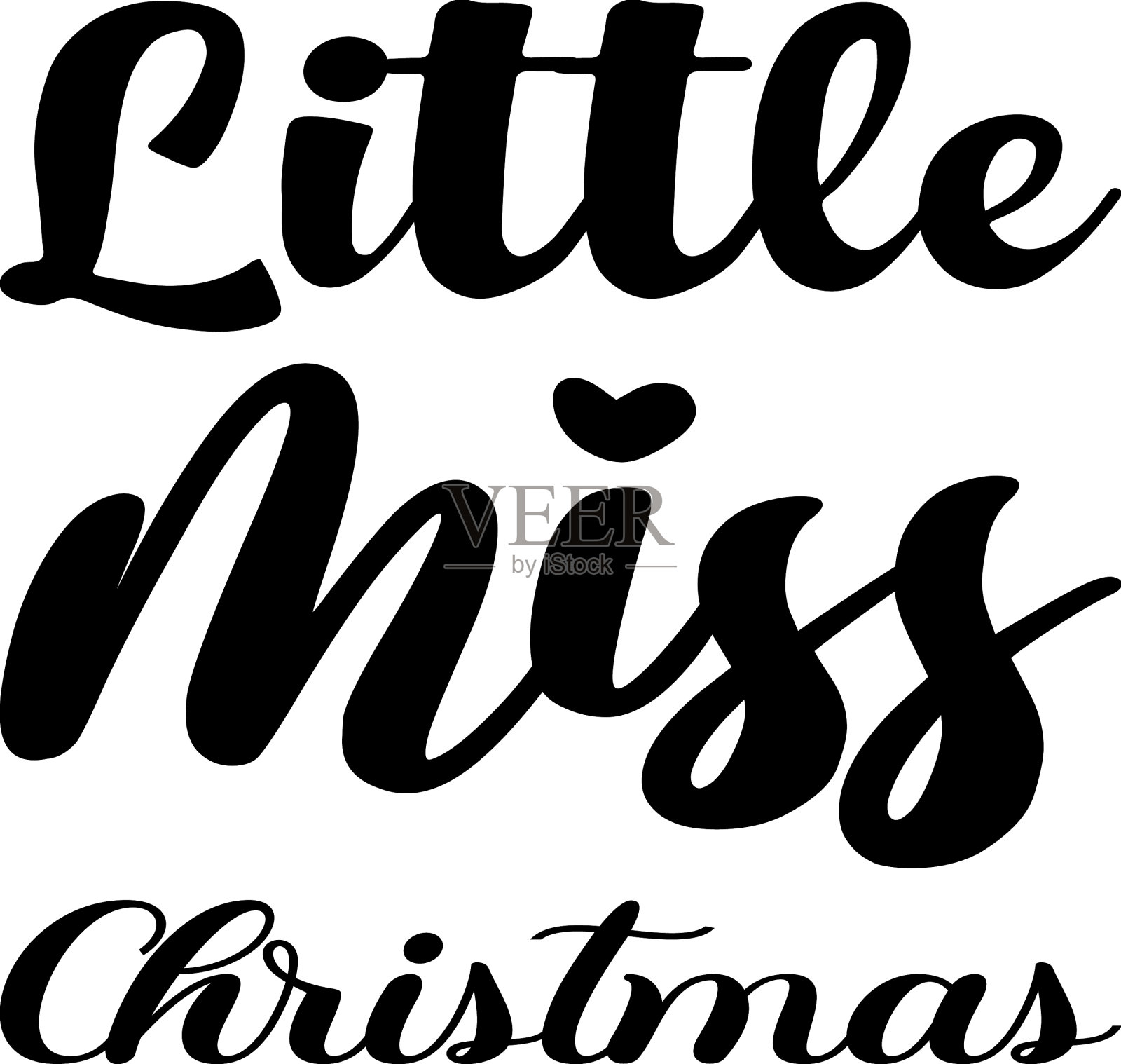 小小姐圣诞黑信引用插画图片素材