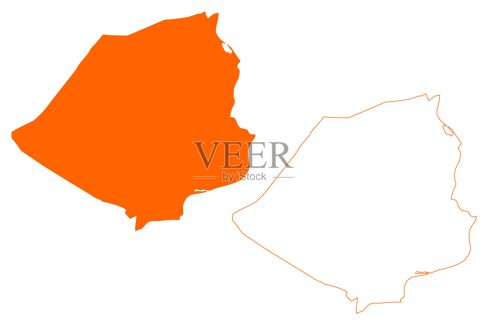 海尔德自治区(荷兰王国、荷兰、盖尔德兰或居埃尔德省)地图矢量插图，潦草素描海尔德地图插画图片素材