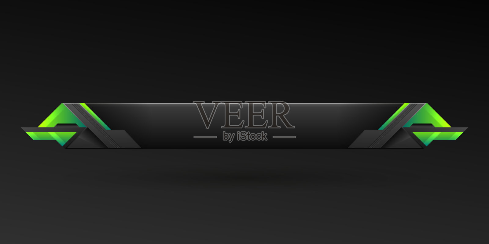 抽象绿色边界未来游戏界面屏幕标题下第三横幅插画图片素材