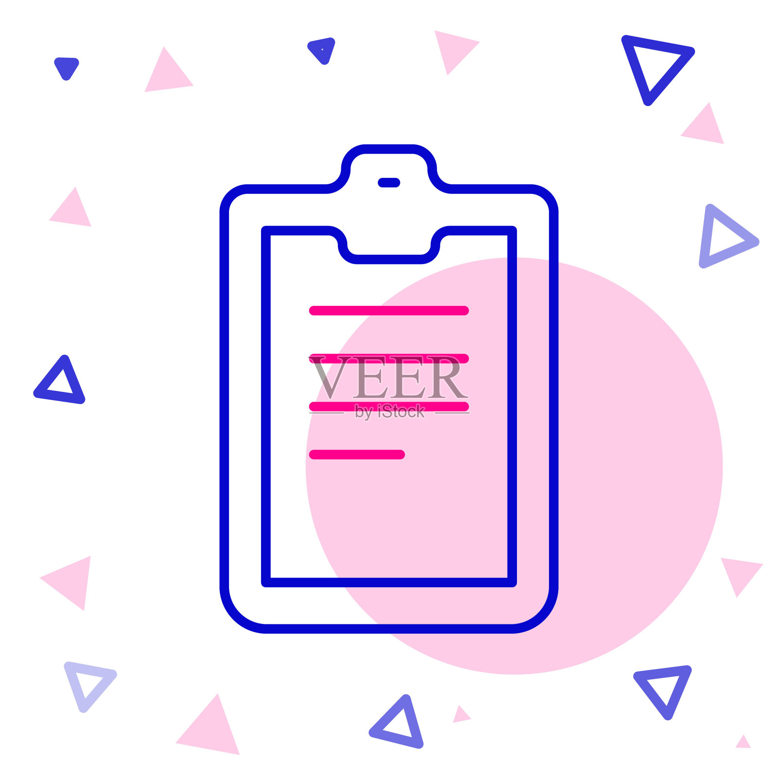 线条心理测试图标孤立在白色背景上。彩色轮廓概念。向量插画图片素材