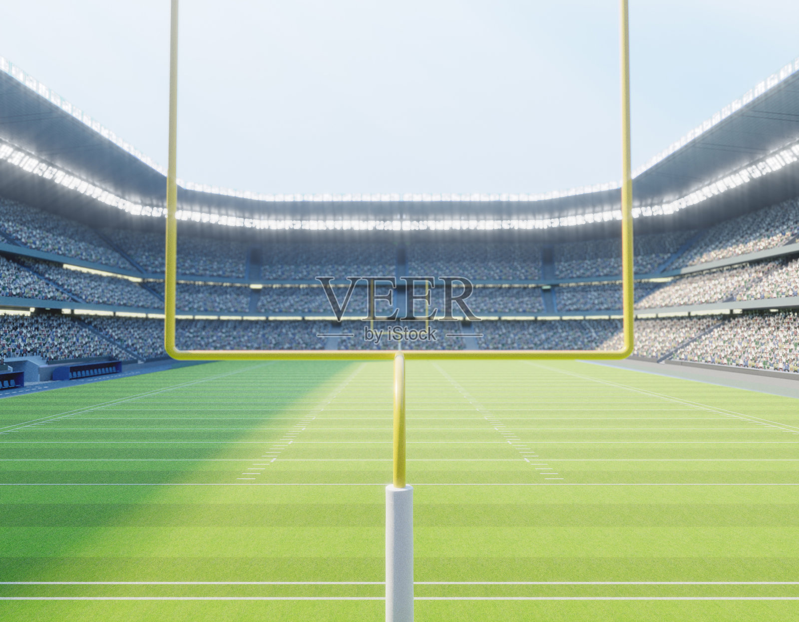 美式橄榄球场和橄榄球照片摄影图片