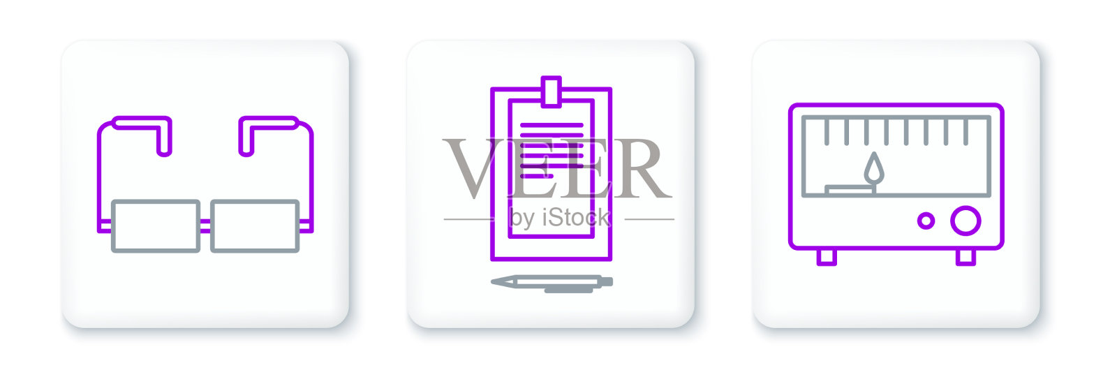 设置线电测量仪器眼镜图标素材