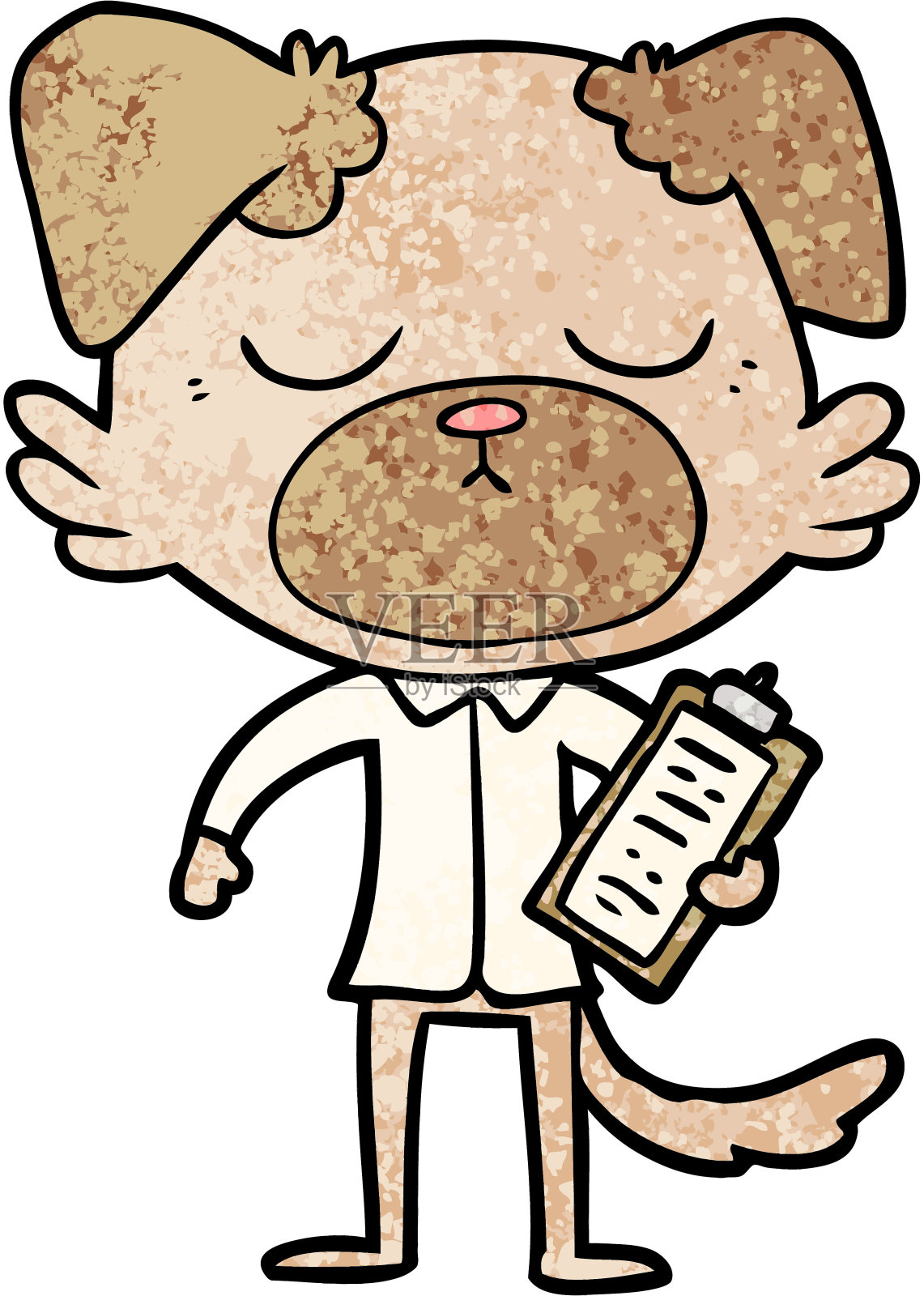 可爱的卡通狗穿着办公衬衫设计元素图片