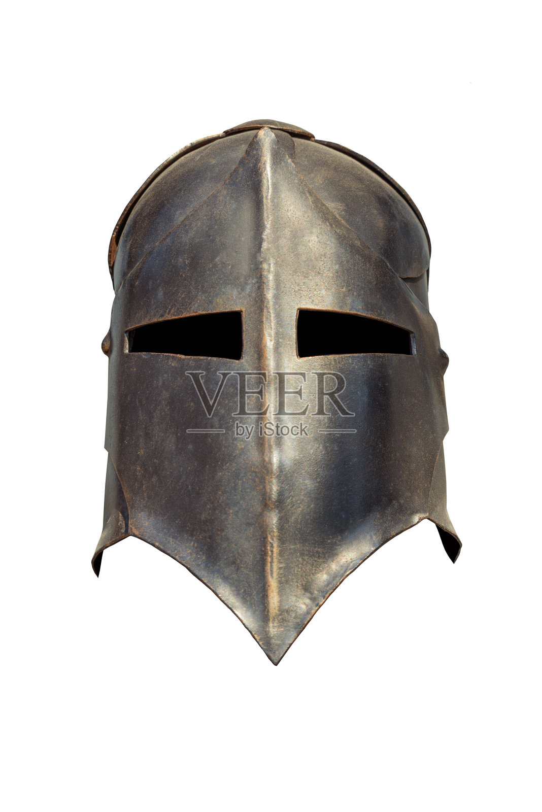 中世纪骑士盔甲，白色背景照片摄影图片