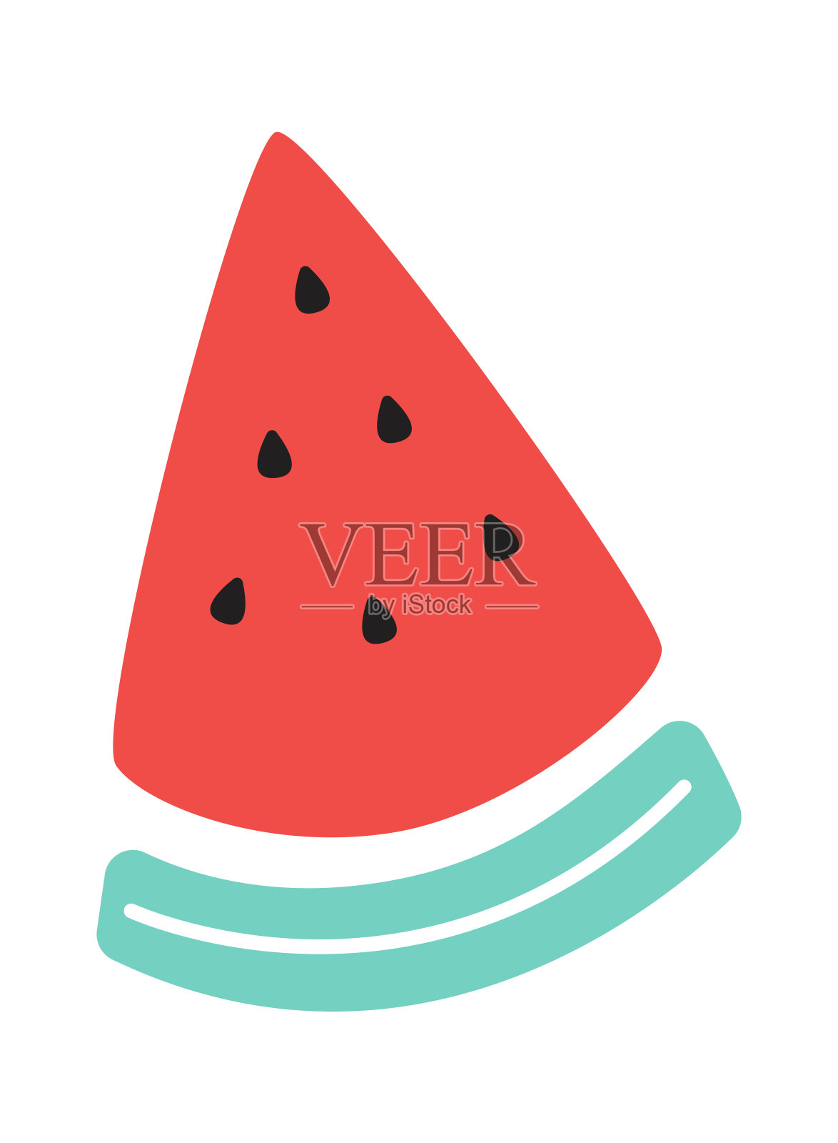 西瓜水果片插画图片素材